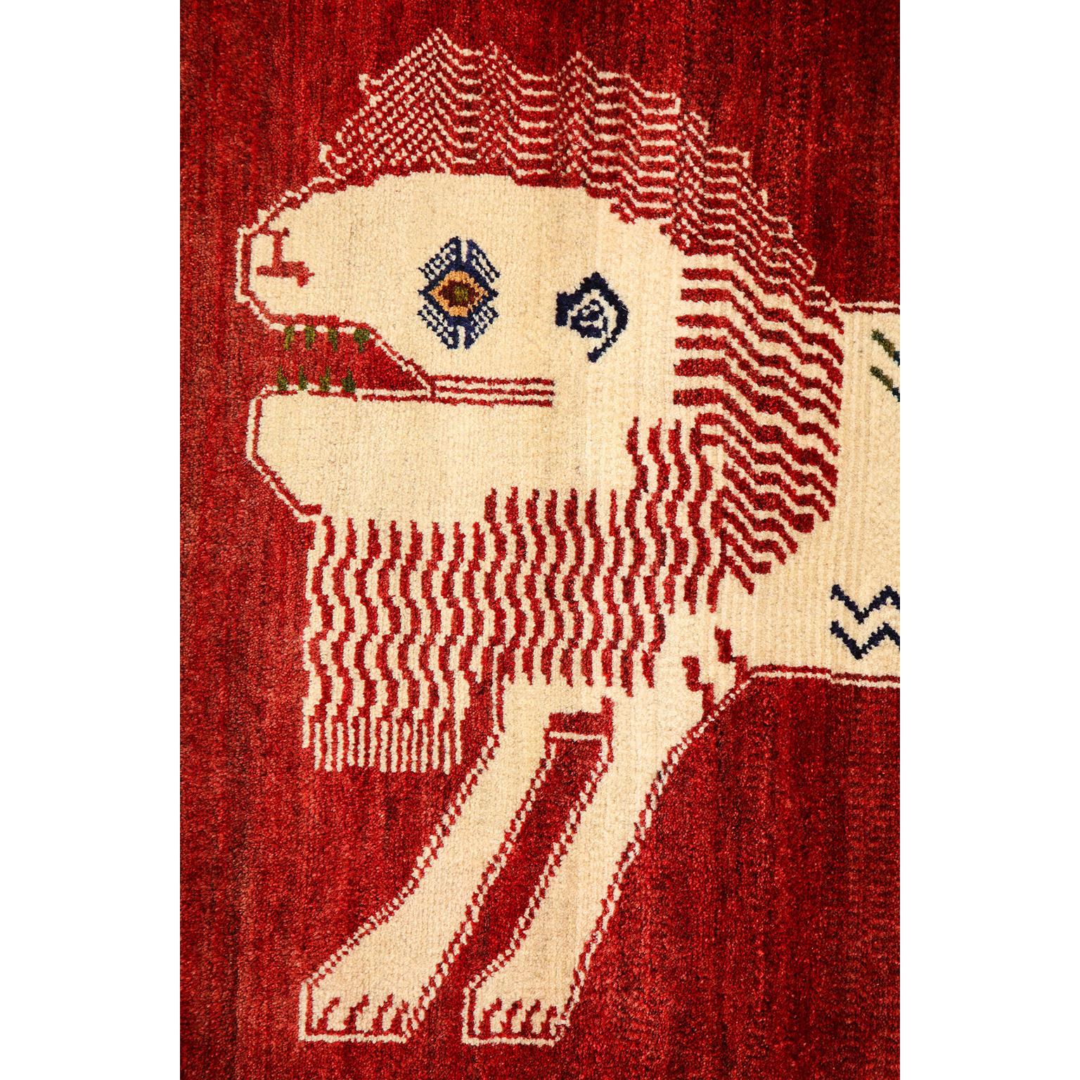 From the Orley Shabahang World Market Collection, this Persian Qashqai Lion carpet measures 3'3