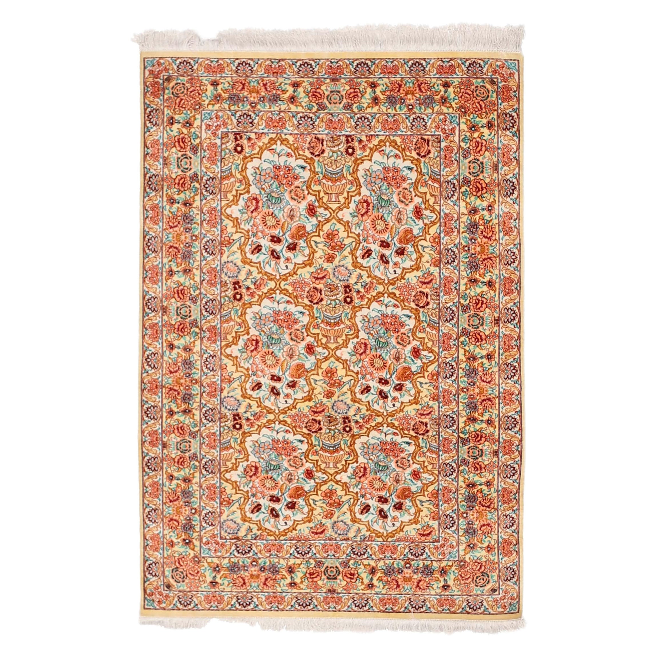 Tapis persan Qom Circa 1990 - 11200 en vente
