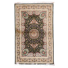 Alfombra Persa Qum de Seda Extremadamente Fina 3'1" x 4'8