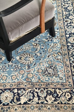 Persian Qum Rug Wool with Silk Flower