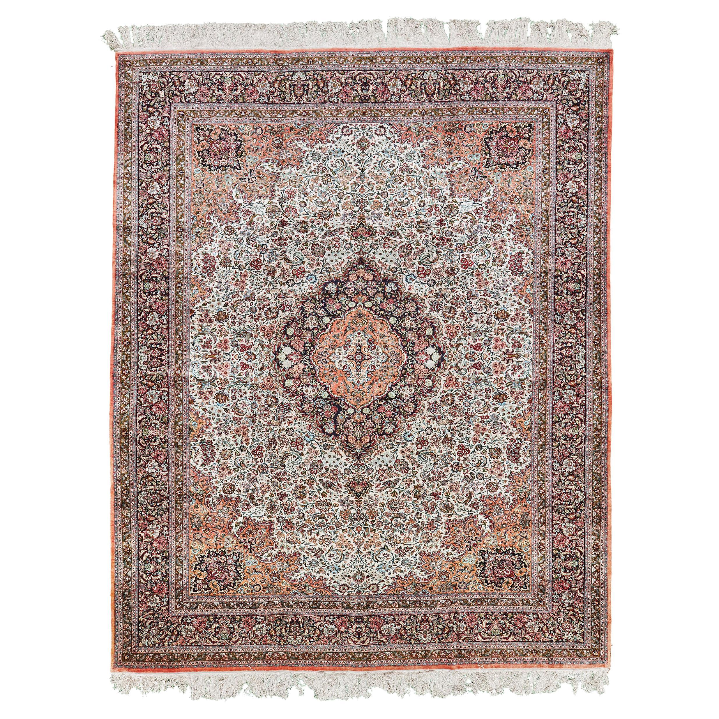 Persian Qum Silk Rug by Mehraban Rugs For Sale