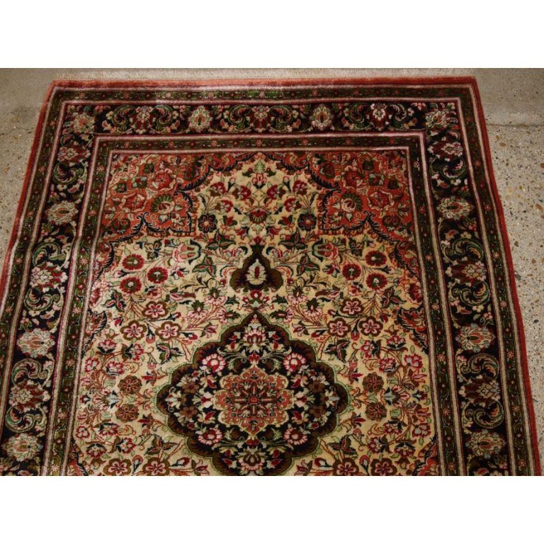Persian Qum Silk Rug with Fine Weave For Sale at 1stDibs