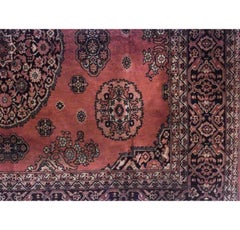 Persian Red and Black Velvet Table Cover