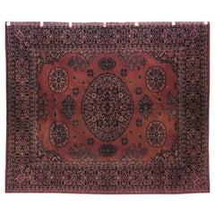 Persian Red and Black Velvet Table Cover
