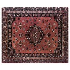 Persian Red and Blue Velvet Table Cover
