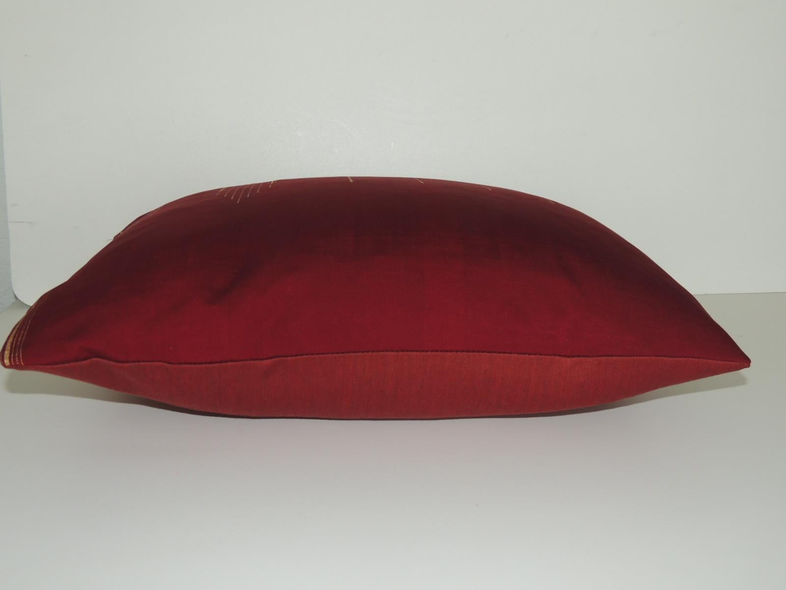Armenian Antique Red and Gold Cotton Decorative Bolster Pillow