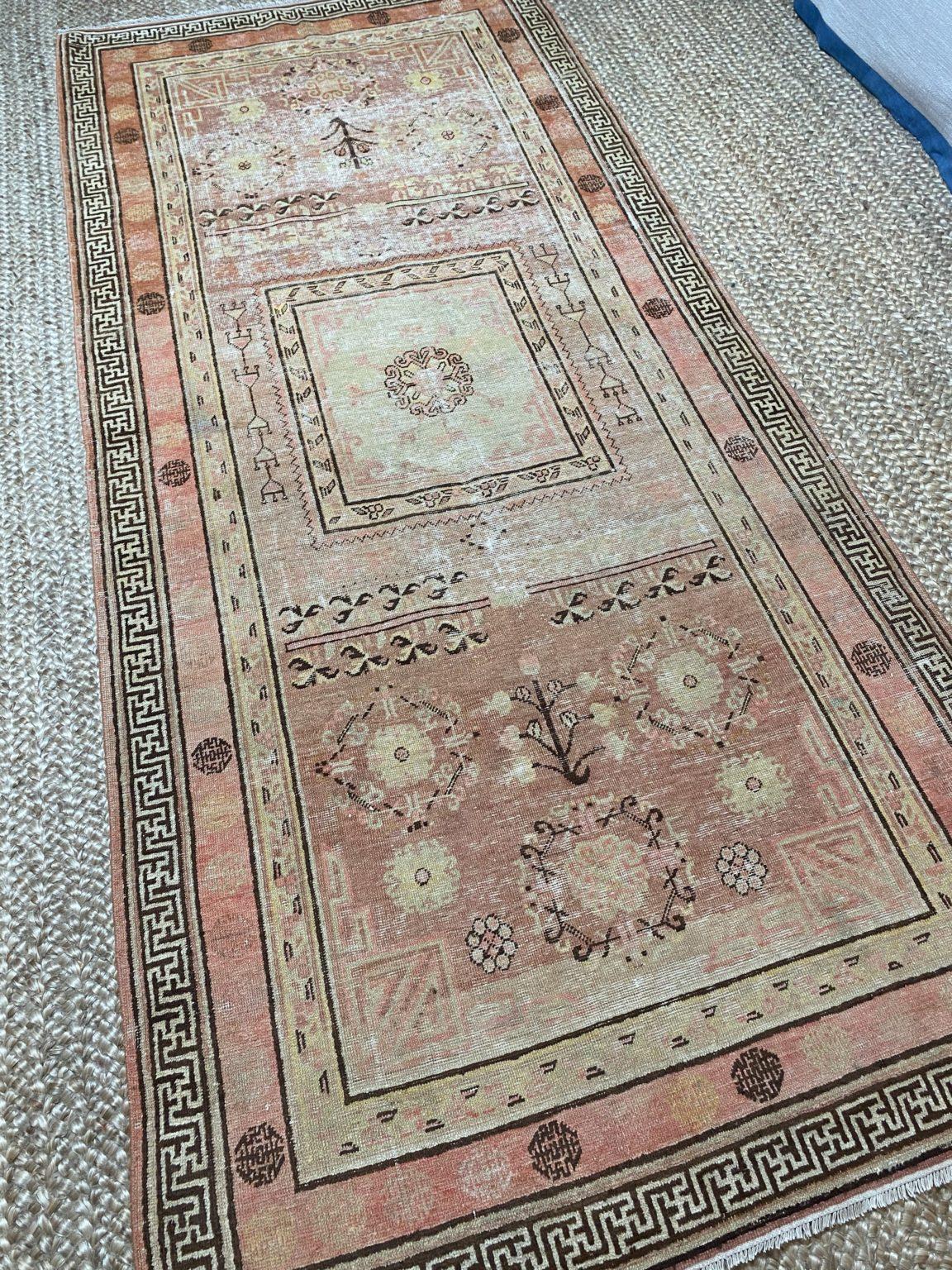 20th Century Persian Red Khotan 9’7″ x 4’4″ For Sale