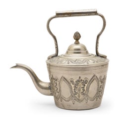 Persian Repoussé Silver Plated Water Kettle