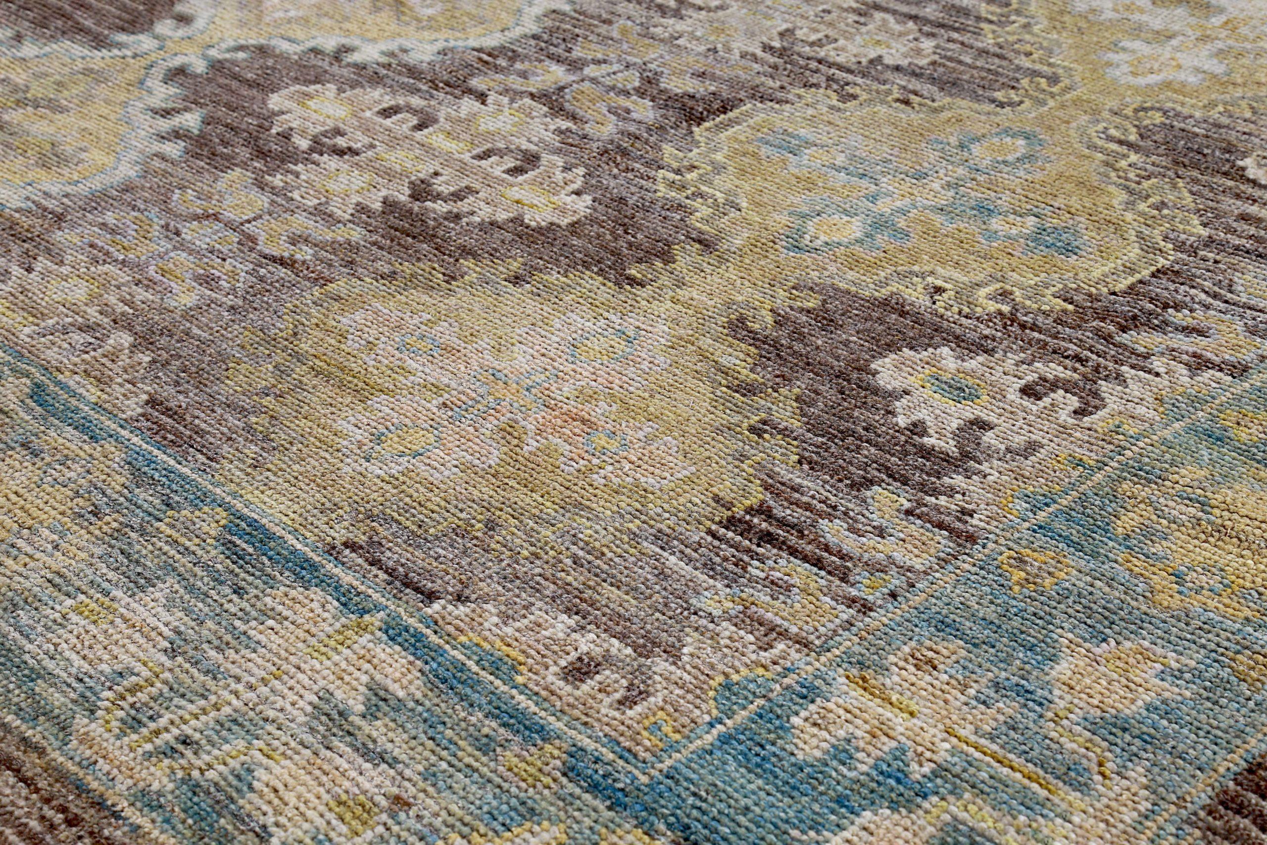 XX secolo Tappeti Persian Rose Collection'S Circa 1990 - Lana Blu Marrone Giallo - 89386 in vendita