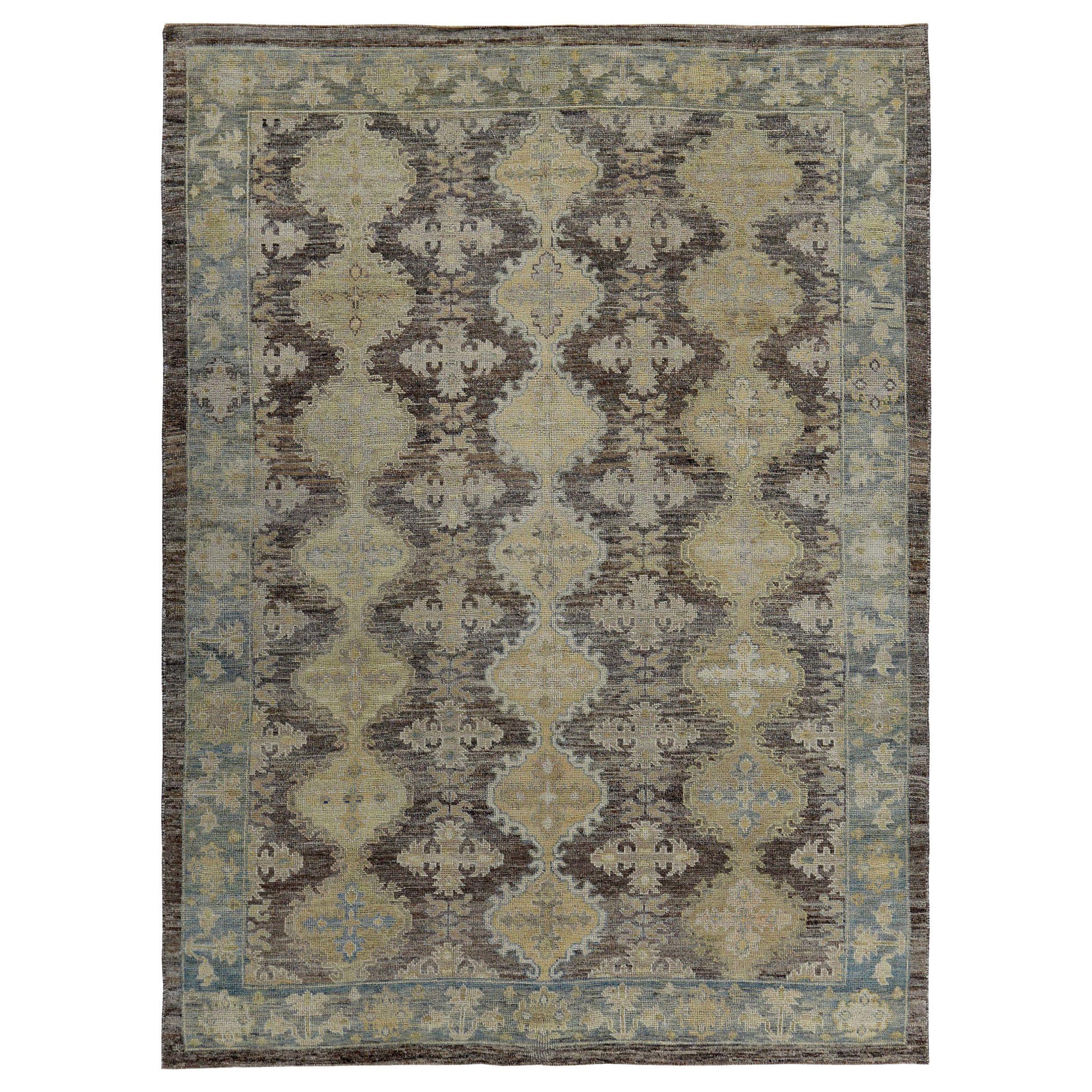 Tappeti Persian Rose Collection'S Circa 1990 - Lana Blu Marrone Giallo - 89386