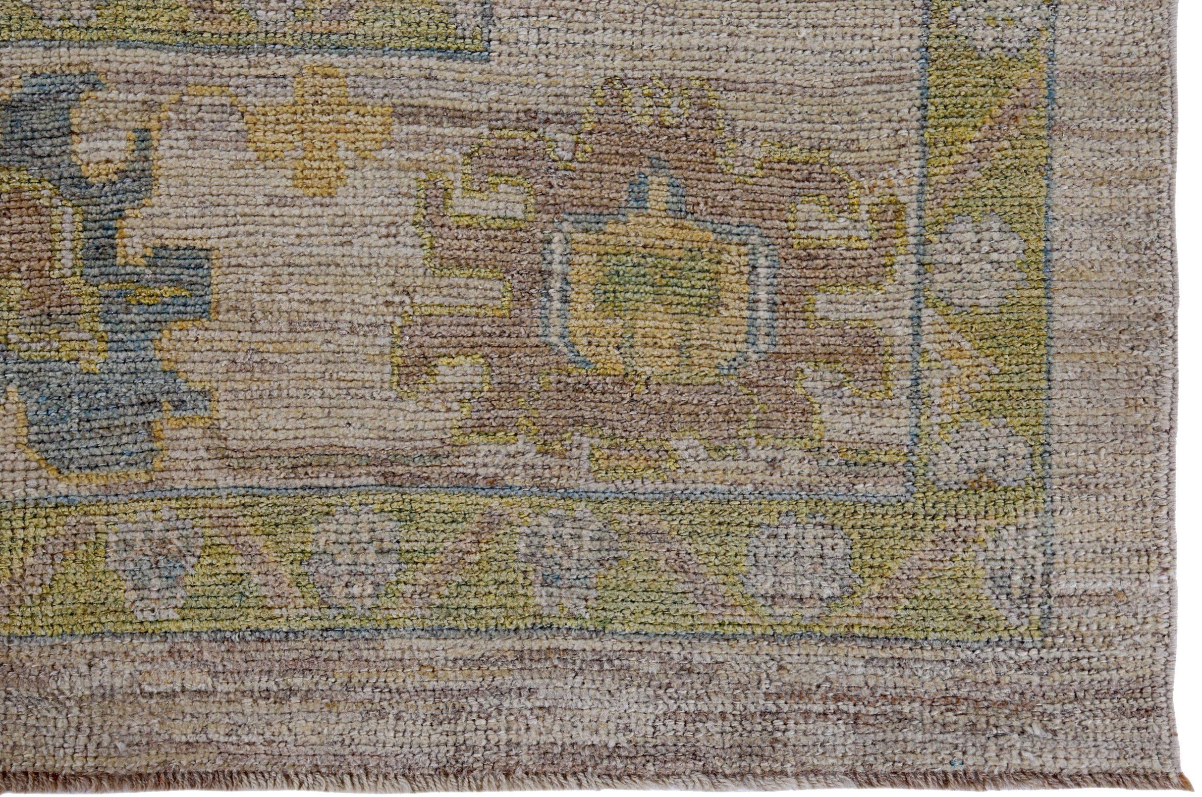 Persian Rose Kollektion Teppiche Circa 1990 - Wolle Blau Grün Elfenbein - 89384 im Zustand „Hervorragend“ im Angebot in Dallas, TX