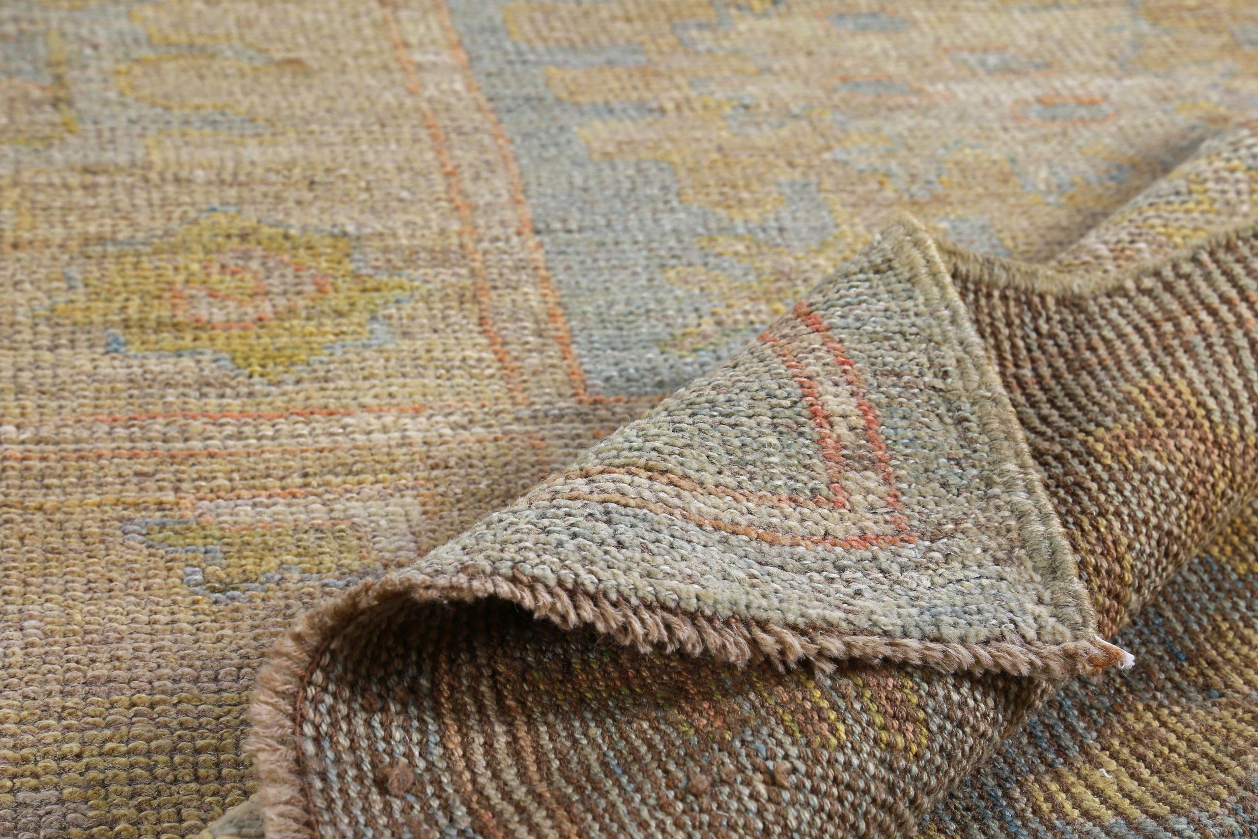 20th Century Persian Rose Collection Area Rugs Circa 1990 - Wool Blue Green Ivory - 89503 For Sale