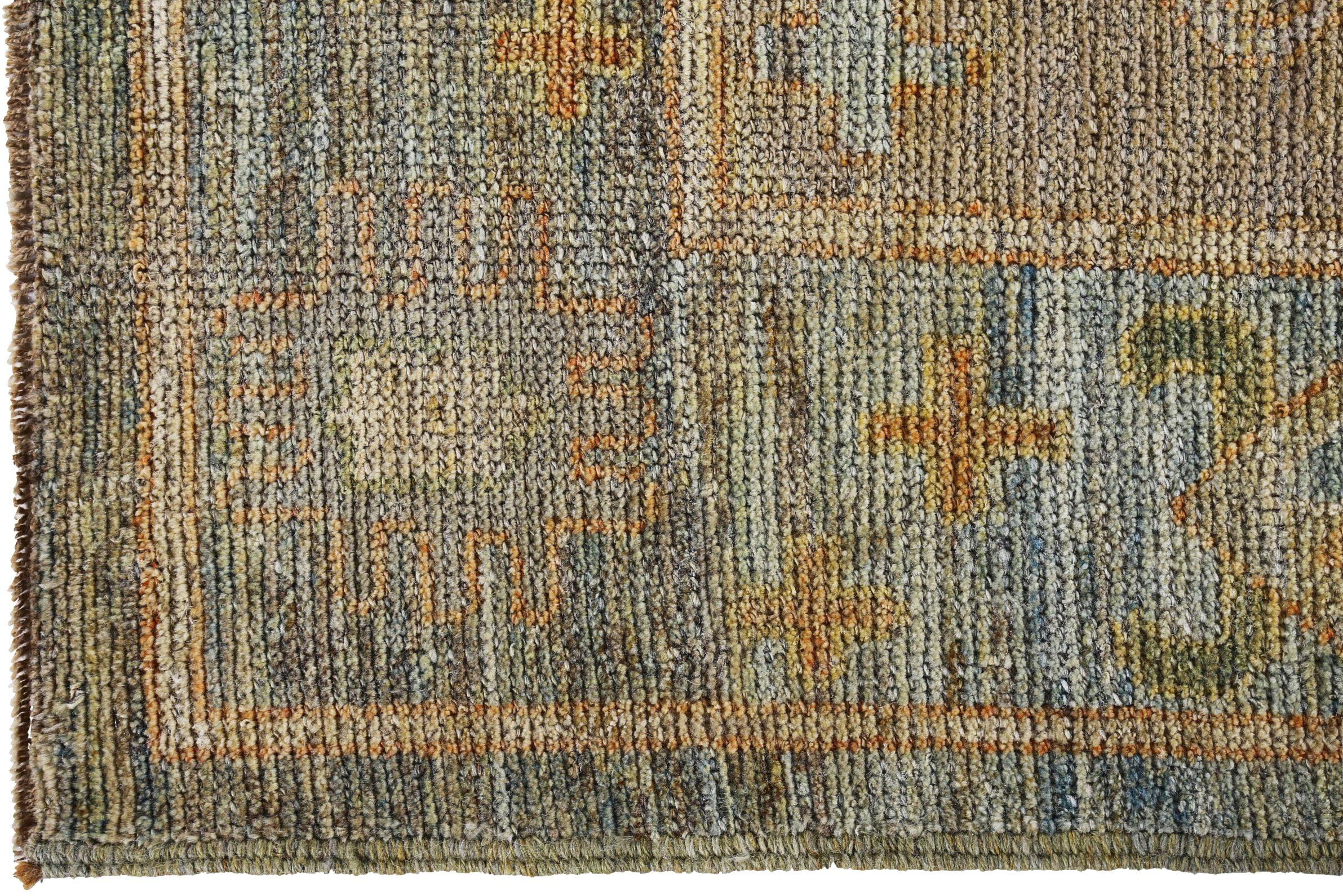 Tappeti Persian Rose Collection'S Circa 1990 - Lana Blu Verde Avorio - 89532 In condizioni ottime in vendita a Dallas, TX