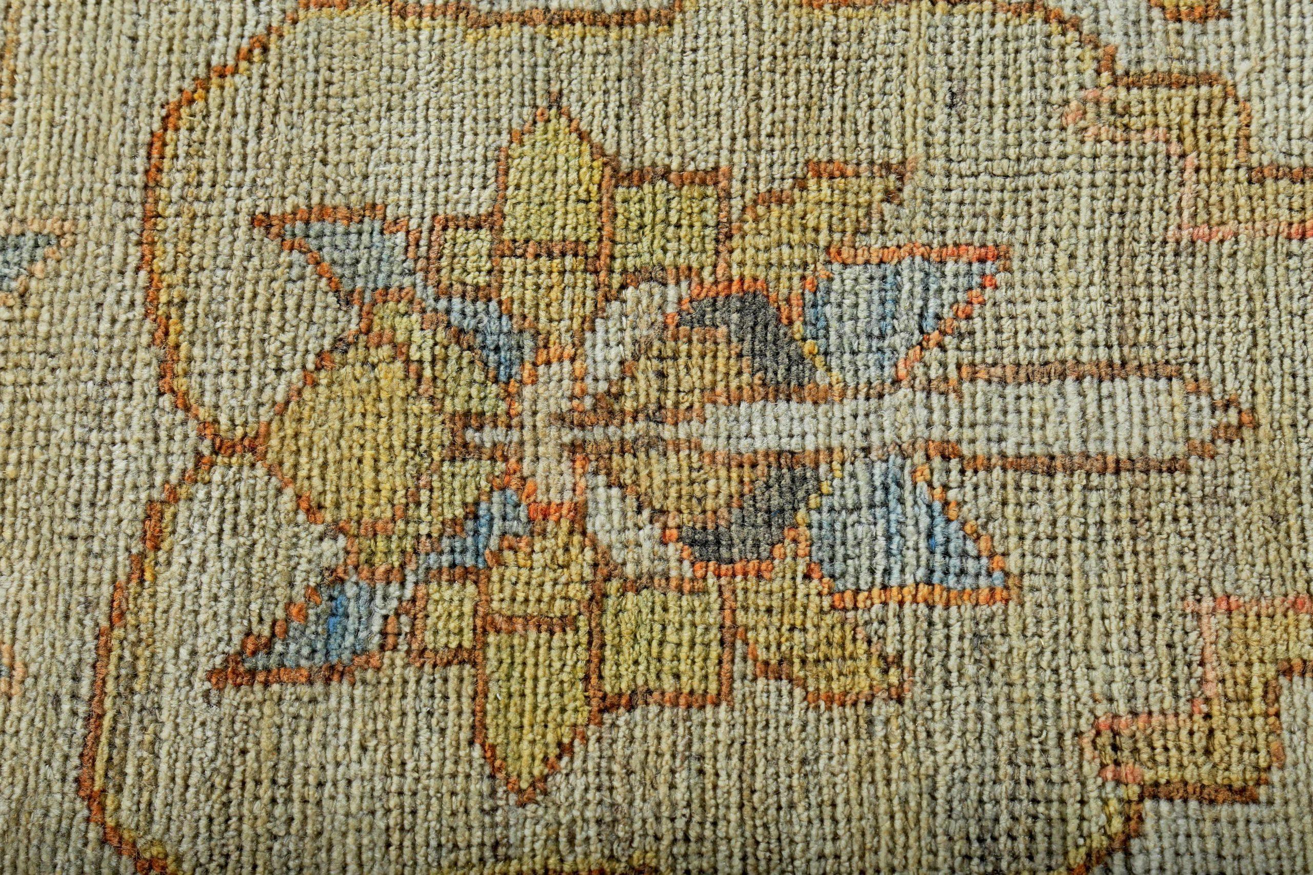 Colección Rosa Persa Alfombras Circa 1990 - Lana Azul Marfil Amarillo - 89137 en Excelente estado para la venta en Dallas, TX