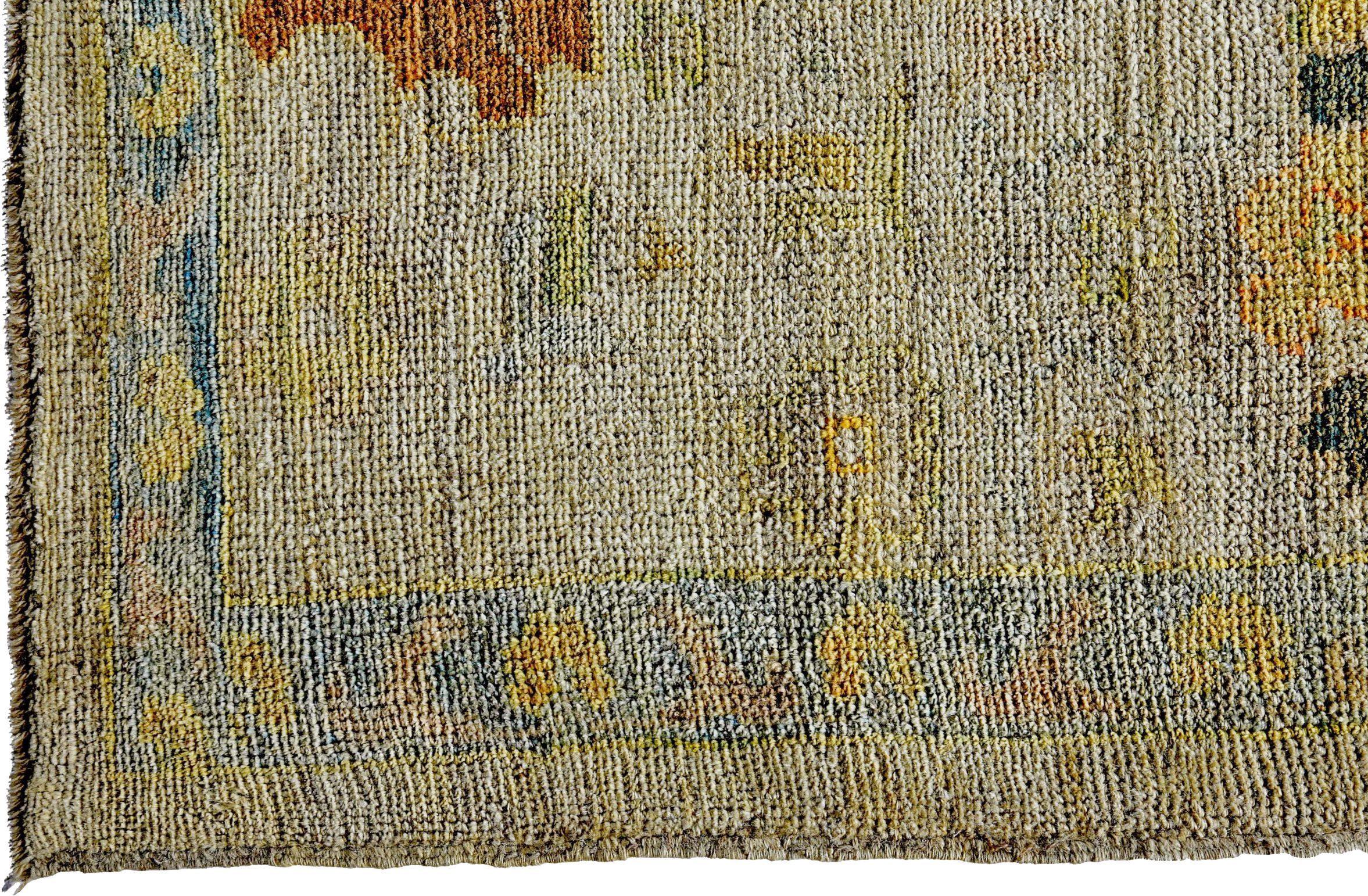 Colección Rosa Persa Alfombras Circa 1990 - Lana Azul Marfil Amarillo - 89137 siglo XX en venta
