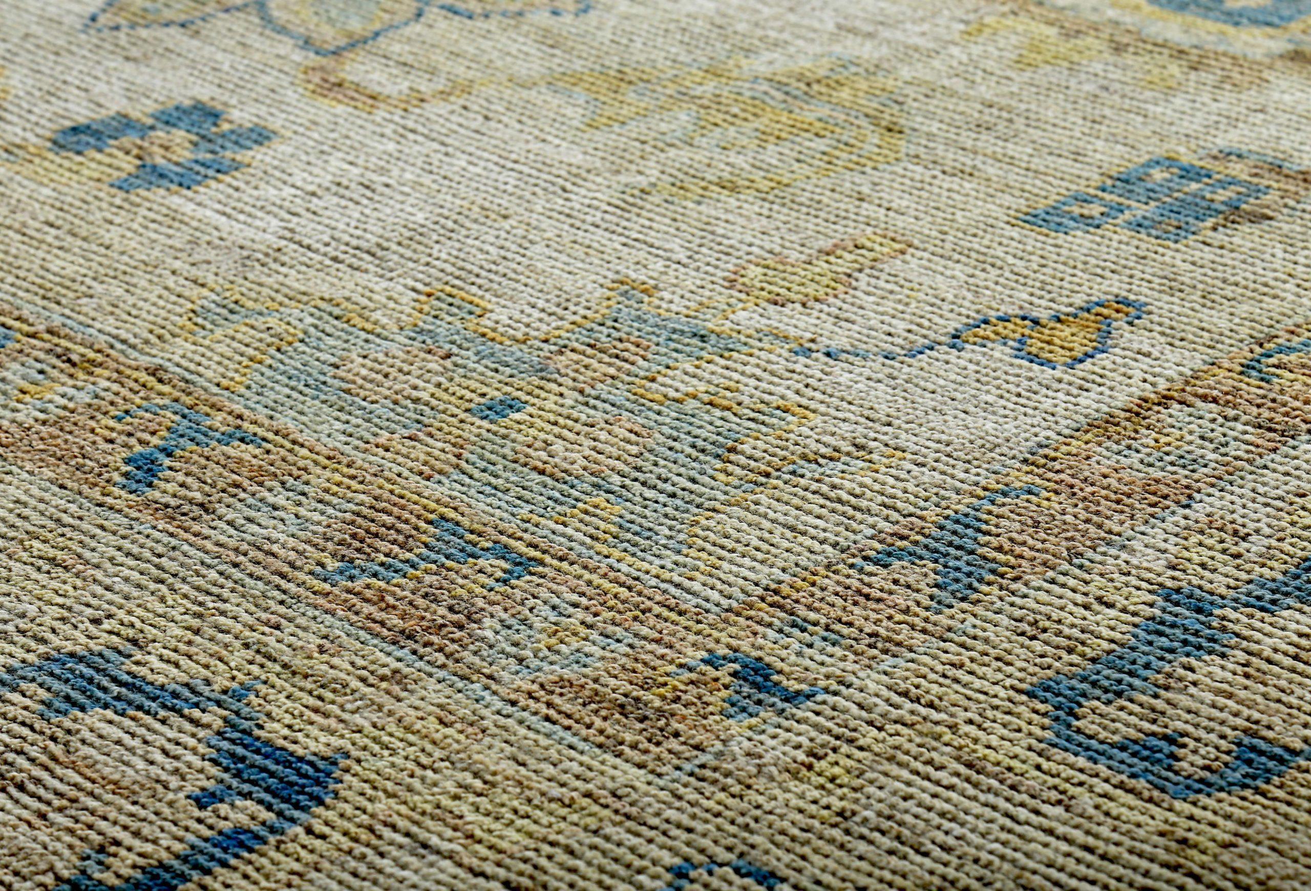 Tappeti Persian Rose Collection'S Circa 1990 - Lana Blu Avorio Giallo - 89288 In condizioni ottime in vendita a Dallas, TX