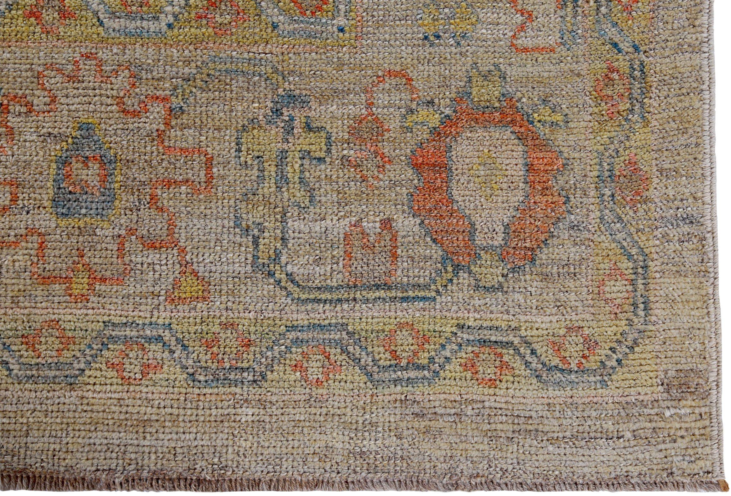 Tappeti Persian Rose Collection'S Circa 1990 - Lana Blu Avorio Giallo - 89381 In condizioni ottime in vendita a Dallas, TX