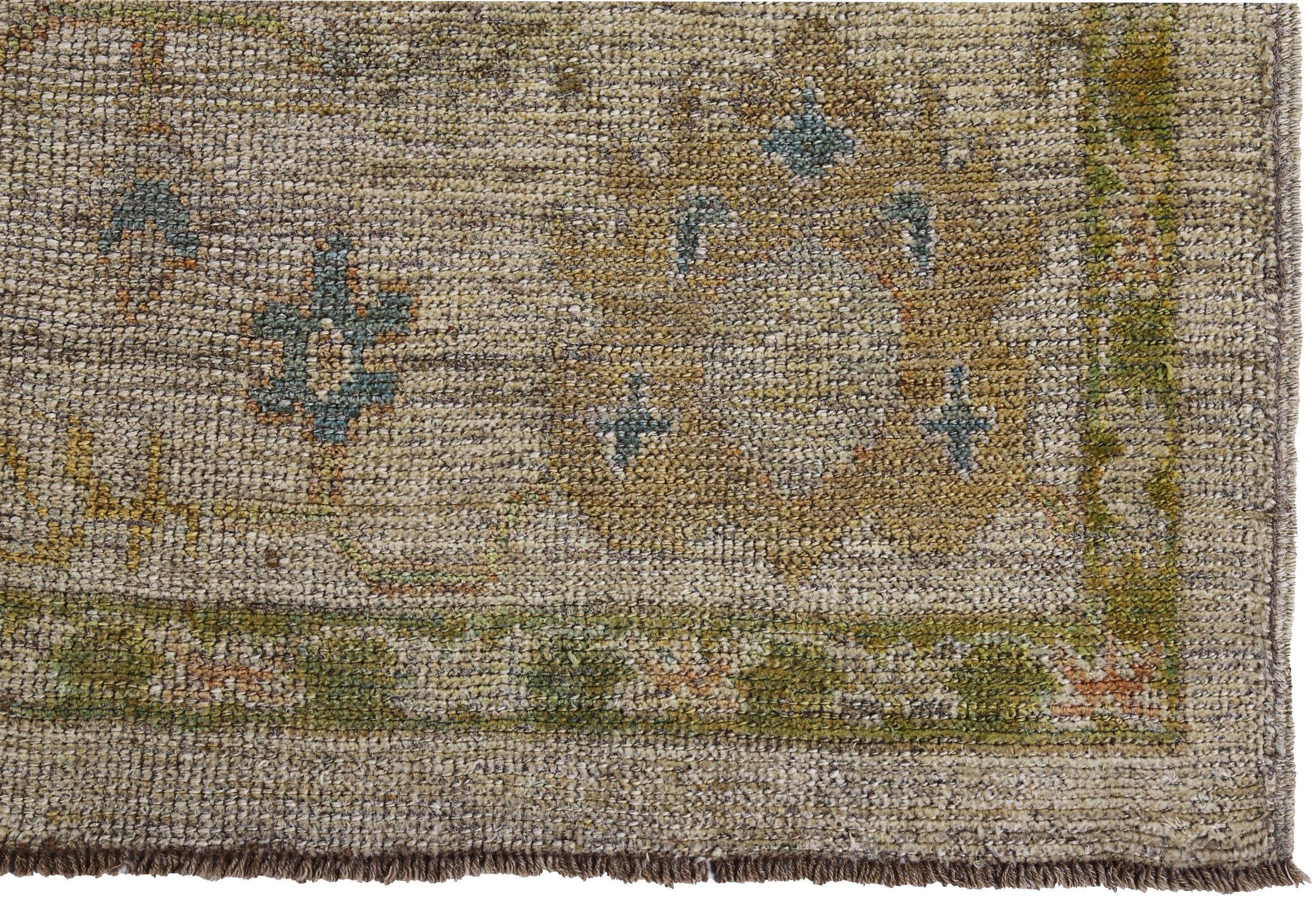 Tappeti Persian Rose Collection'S Circa 1990 - Lana Blu Avorio Giallo - 89539 In condizioni ottime in vendita a Dallas, TX