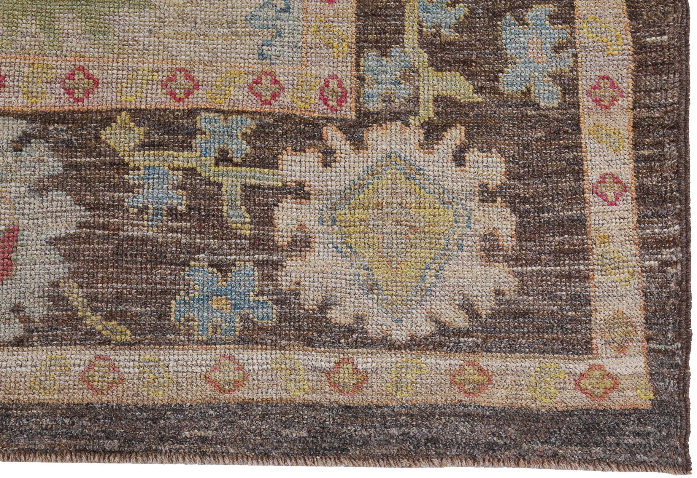 XX secolo Tappeti Persian Rose Collection'S Circa 1990 - Lana Marrone Verde Avorio - 89568 in vendita