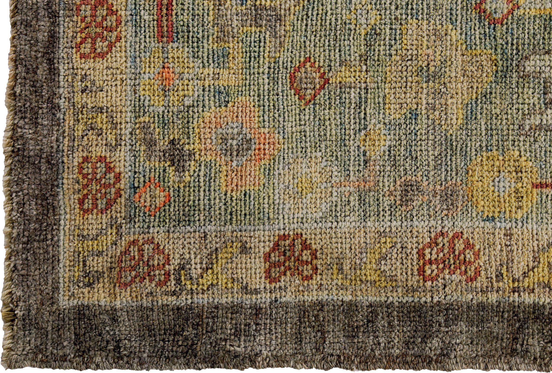 Asiatico Tappeti Persian Rose Collection'S Circa 1990 - Lana Marrone Verde Giallo - 89289 in vendita