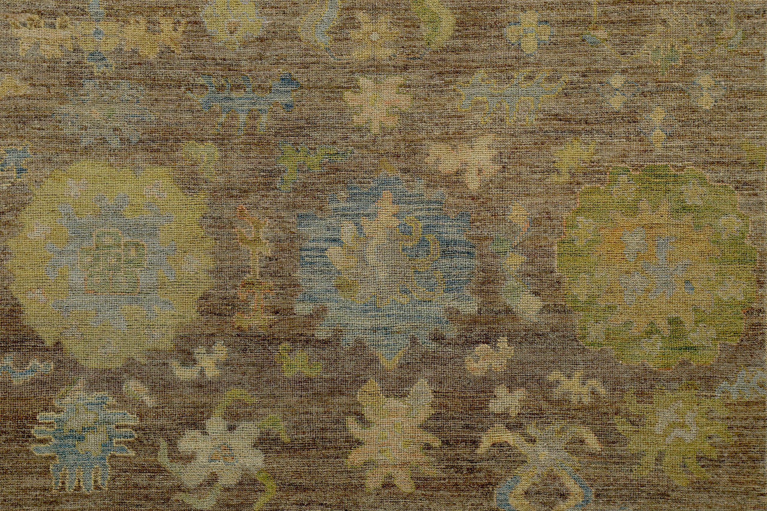 Asiatico Tappeti Persian Rose Collection'S Circa 1990 - Lana Marrone Verde Giallo - 89548 in vendita
