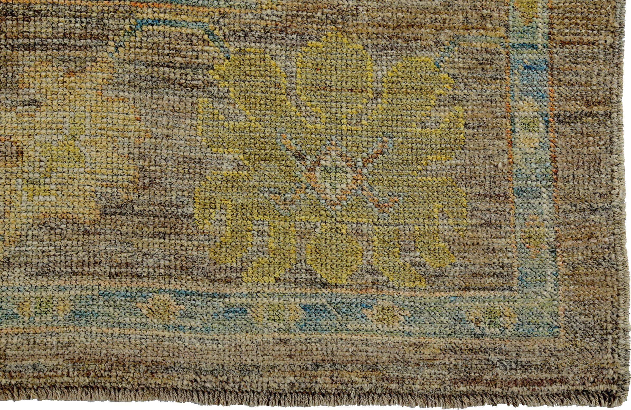 Tappeti Persian Rose Collection'S Circa 1990 - Lana Marrone Verde Giallo - 89548 In condizioni ottime in vendita a Dallas, TX