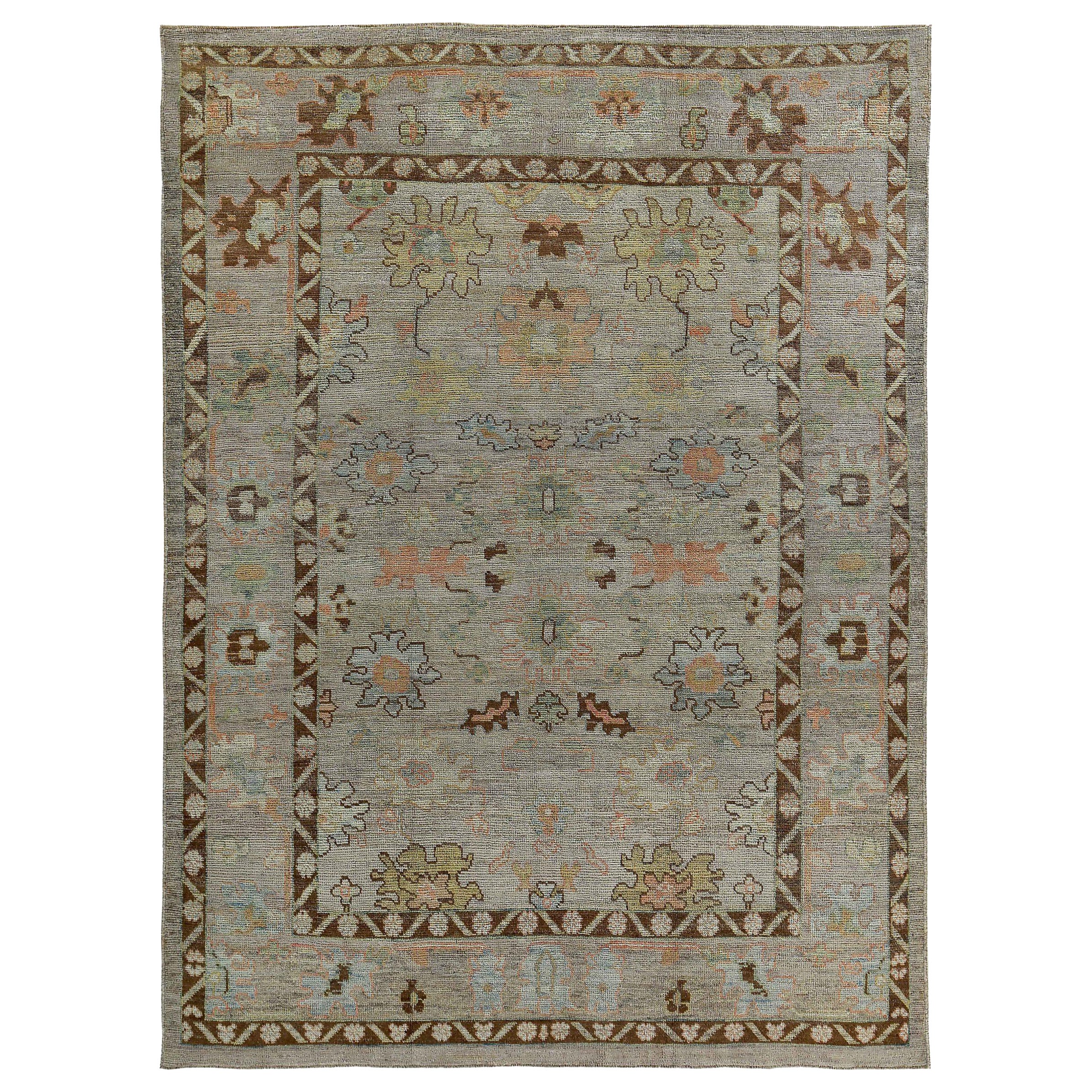 Tapis de sol Persian Rose Collection Circa 1990 - Laine Brown Ivory Design - 89088