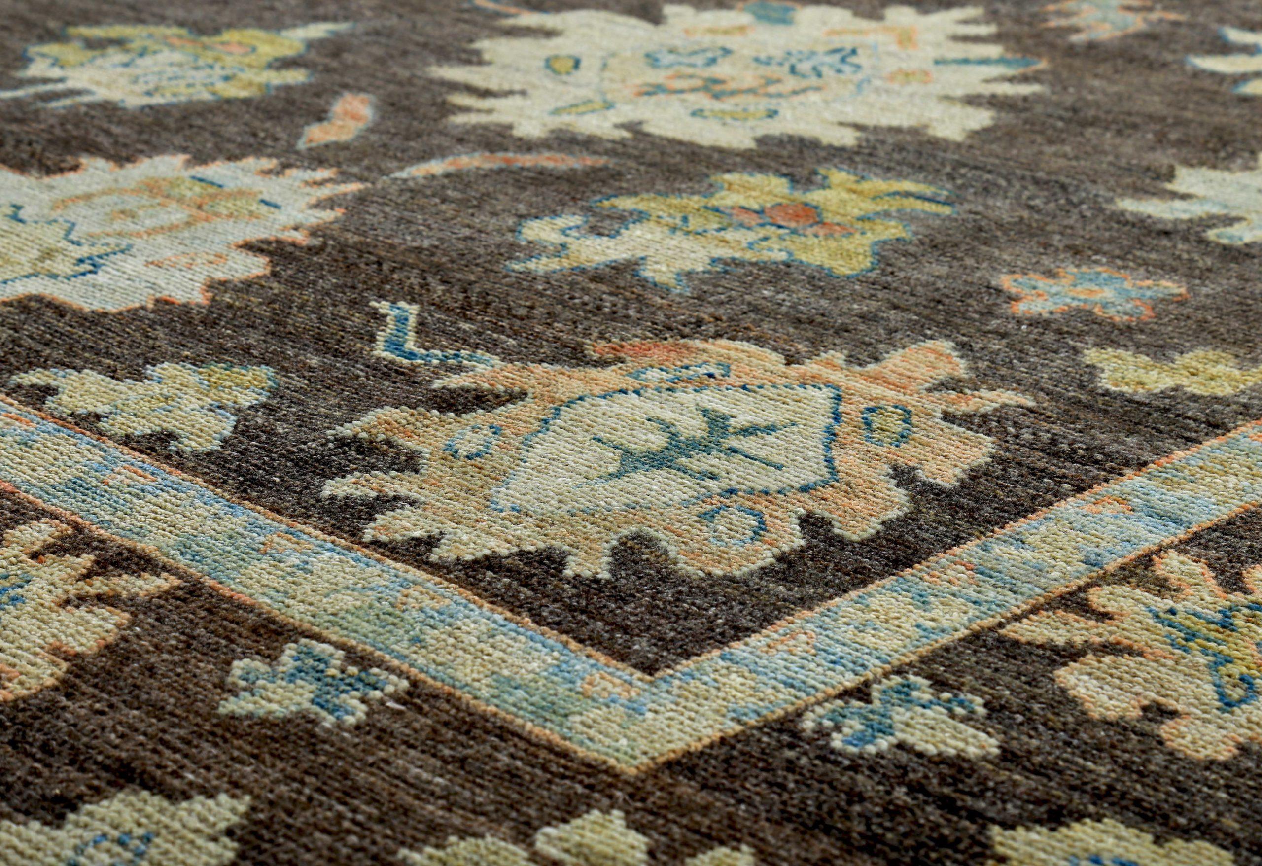 Colección Rosa Persa Alfombras Circa 1990 - Lana Marrón Diseño Marfil - 89275 siglo XX en venta