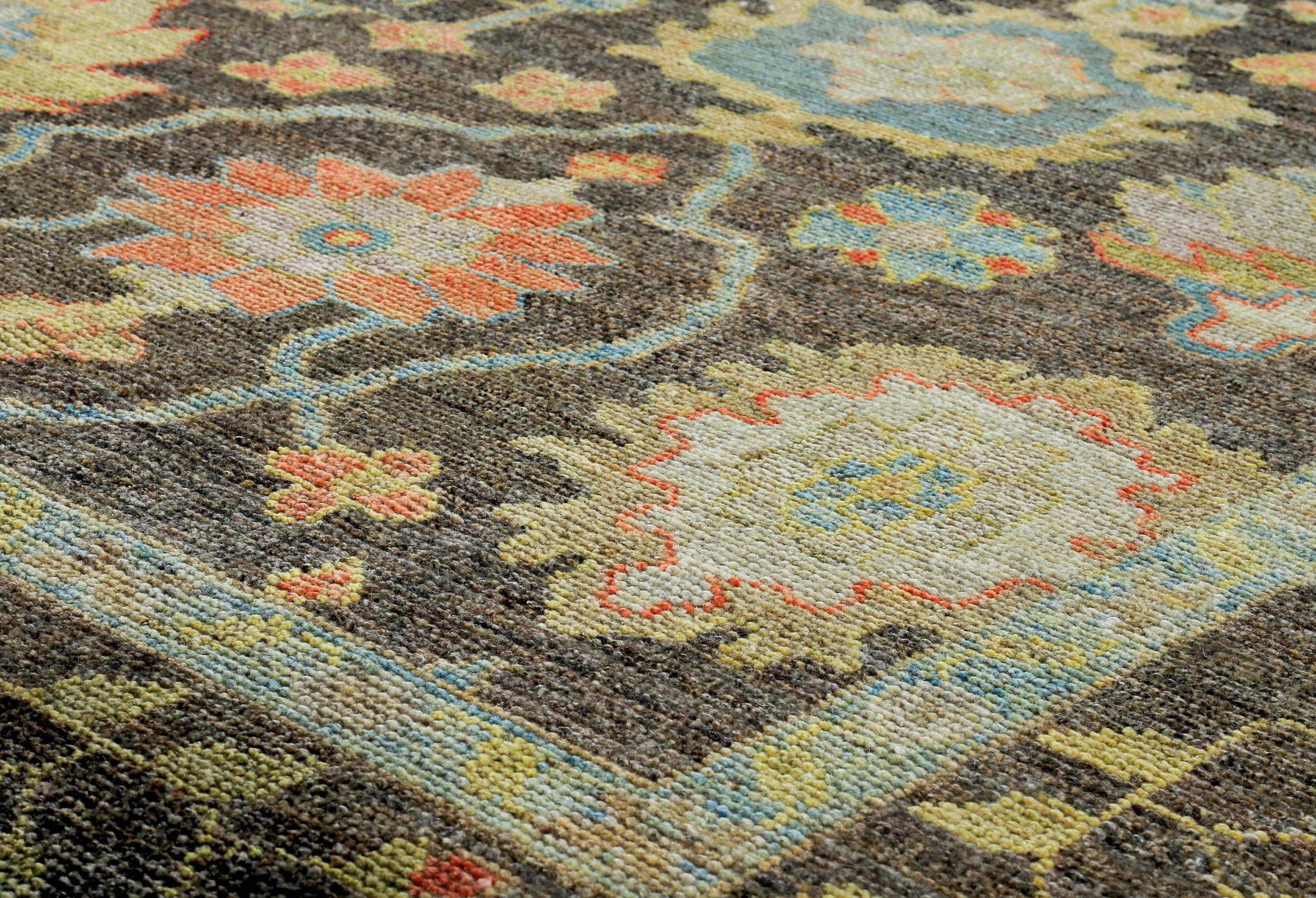 Tappeti Persian Rose Collection'S Circa 1990 - Lana Marrone Avorio Rosa - 89135 In condizioni ottime in vendita a Dallas, TX