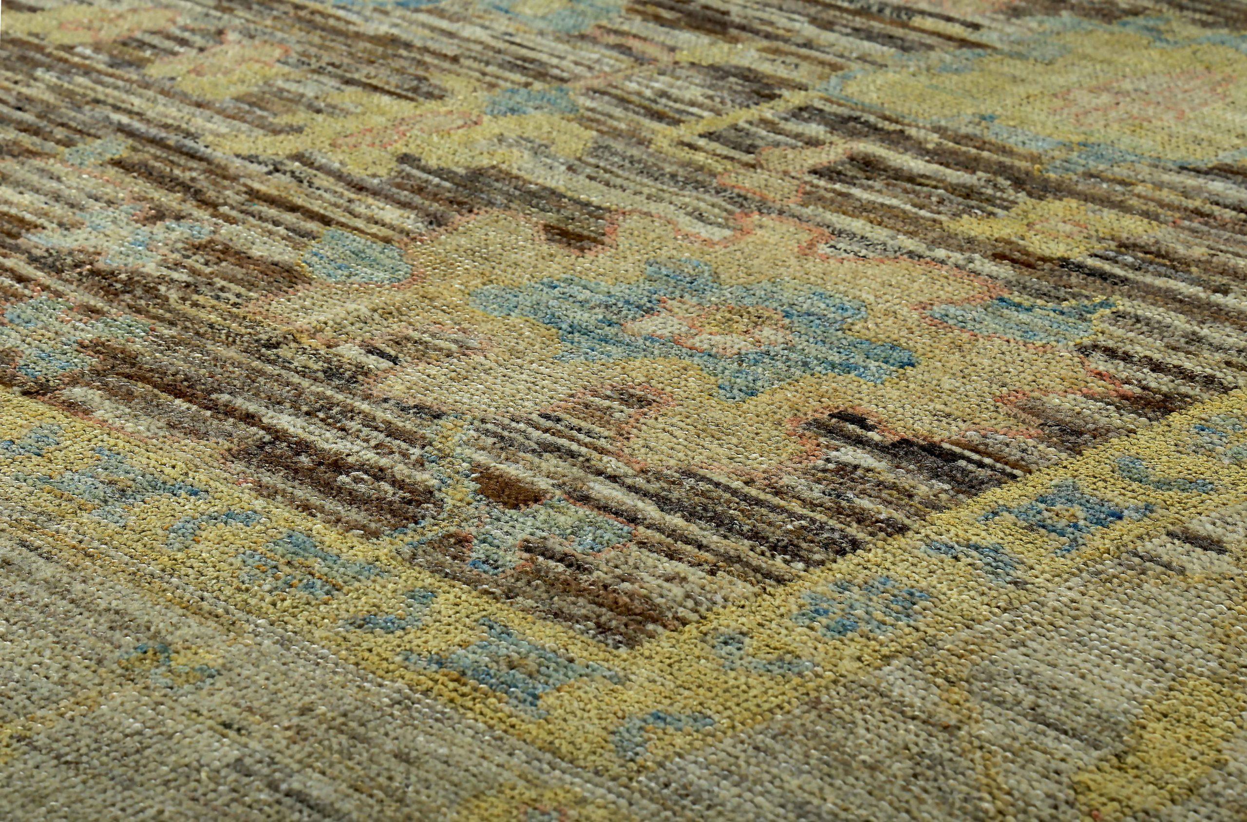 Asiatico Tappeti Persian Rose Collection'S Circa 1990 - Lana Marrone Avorio Giallo - 89079 in vendita