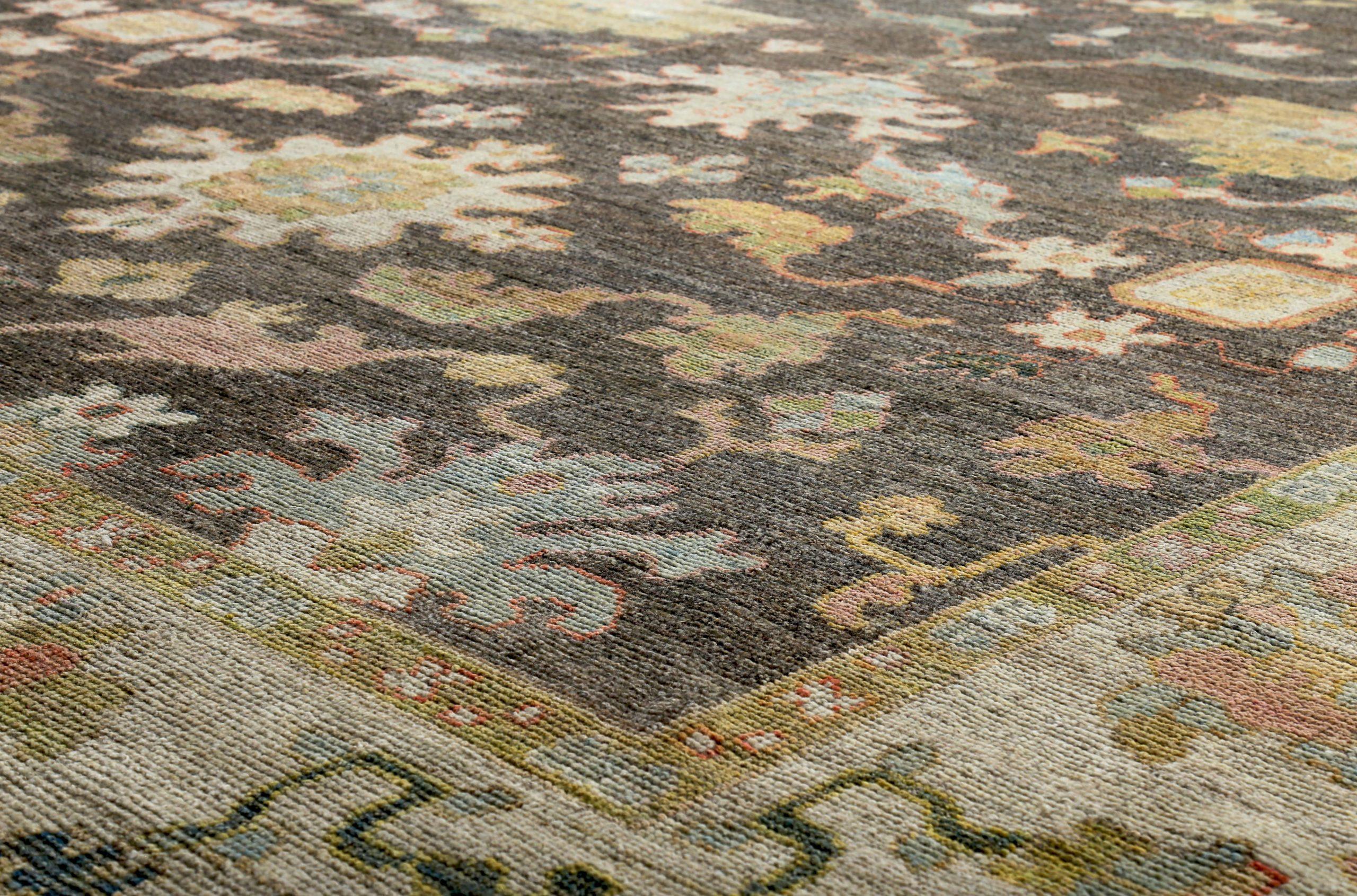 Asiatico Tappeti Persian Rose Collection'S Circa 1990 - Lana Marrone Avorio Giallo - 89314 in vendita