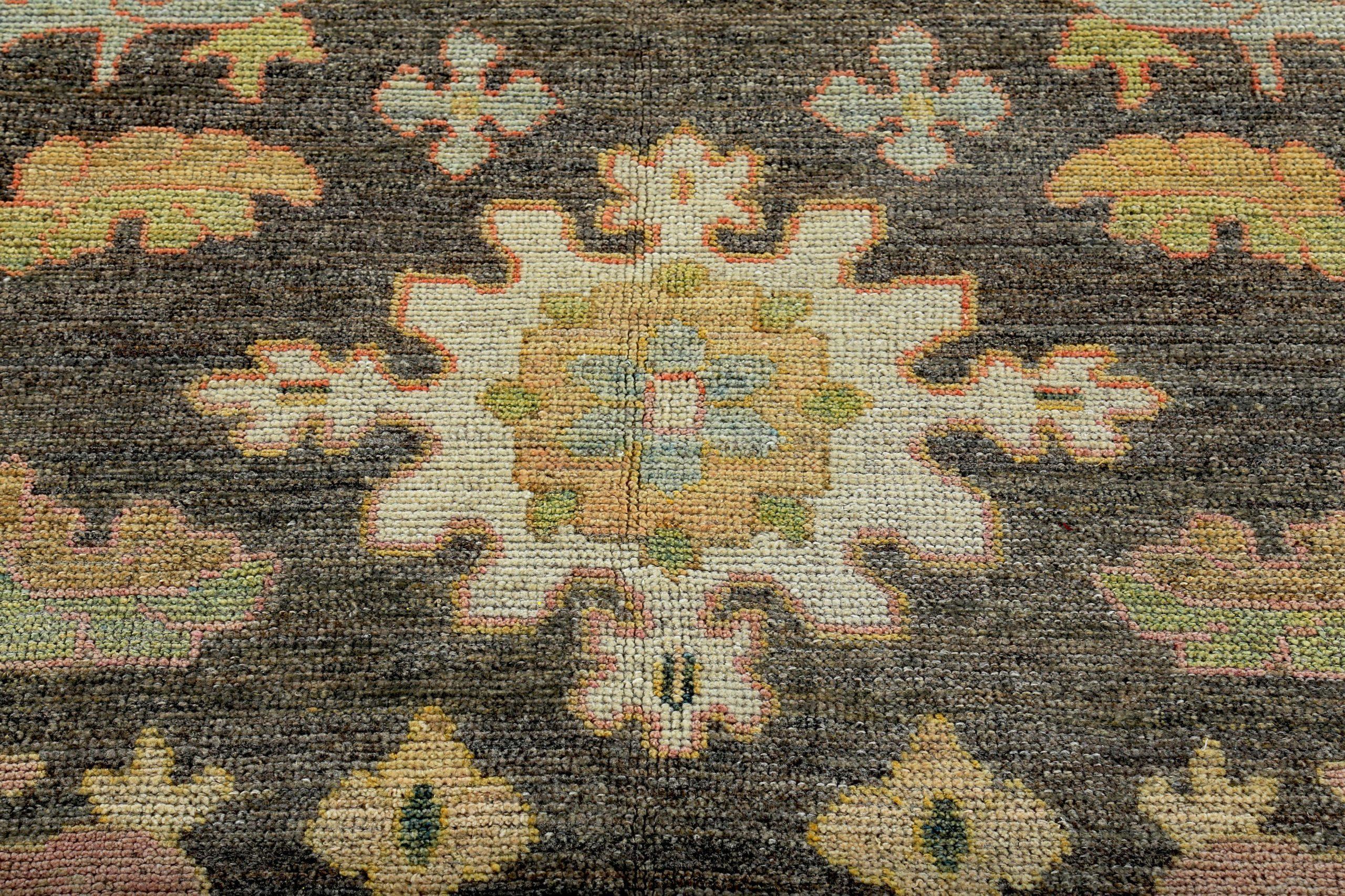 Tappeti Persian Rose Collection'S Circa 1990 - Lana Marrone Avorio Giallo - 89314 In condizioni ottime in vendita a Dallas, TX