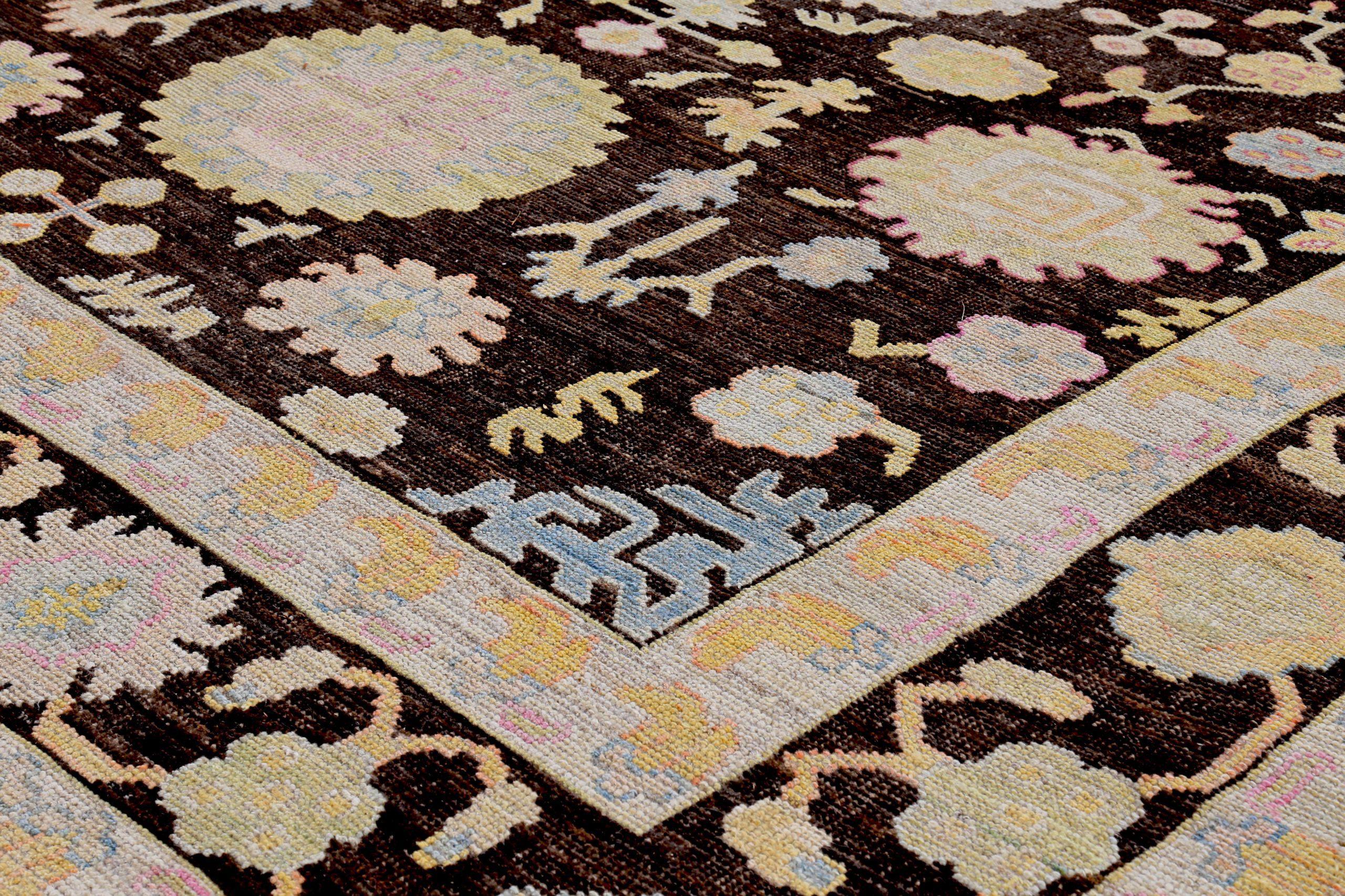 XX secolo Tappeti Persian Rose Collection'S Circa 1990 - Lana Marrone Avorio Giallo - 89370 in vendita