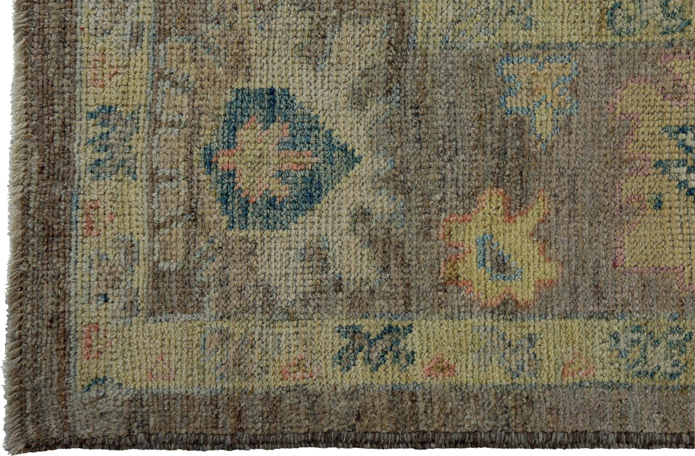 Tappeti Persian Rose Collection'S Circa 1990 - Lana Marrone Rosa Giallo - 89112 In condizioni ottime in vendita a Dallas, TX