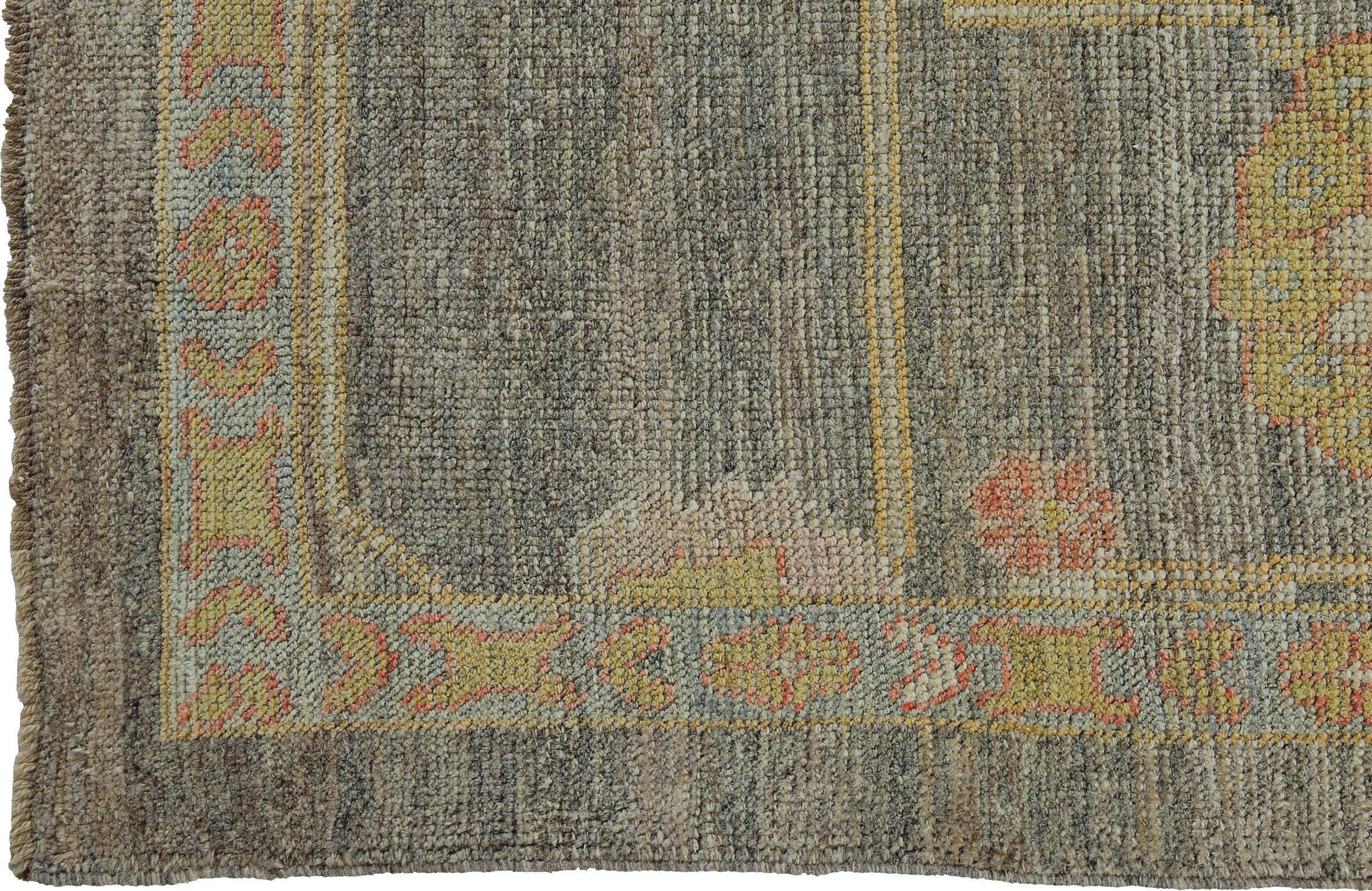 Tappeti Persian Rose Collection Circa 1990 - Lana, Marrone, Giallo - 89111 In condizioni ottime in vendita a Dallas, TX