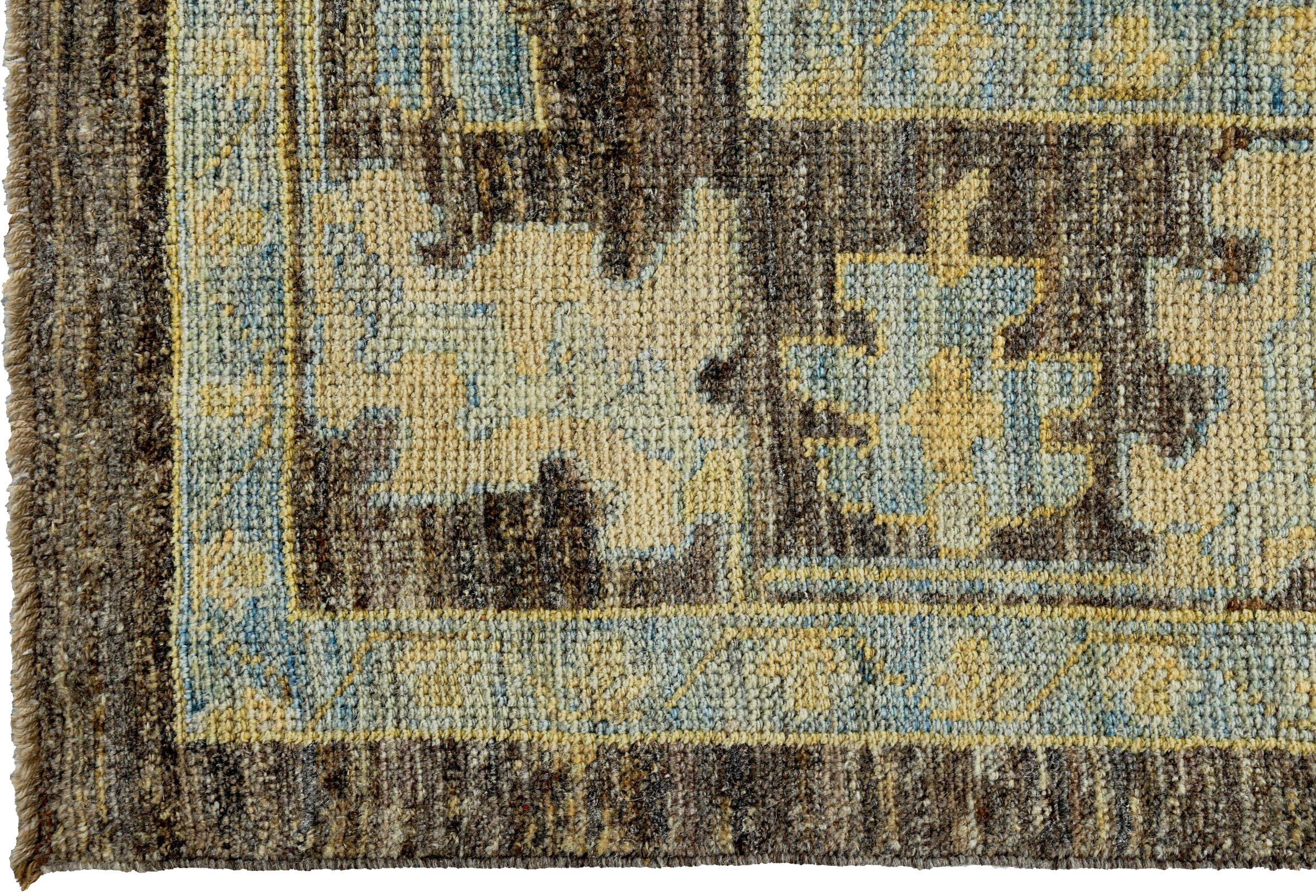 Tappeti Persian Rose Collection'S Circa 1990 - Lana Marrone Disegno Giallo - 89353 In condizioni ottime in vendita a Dallas, TX