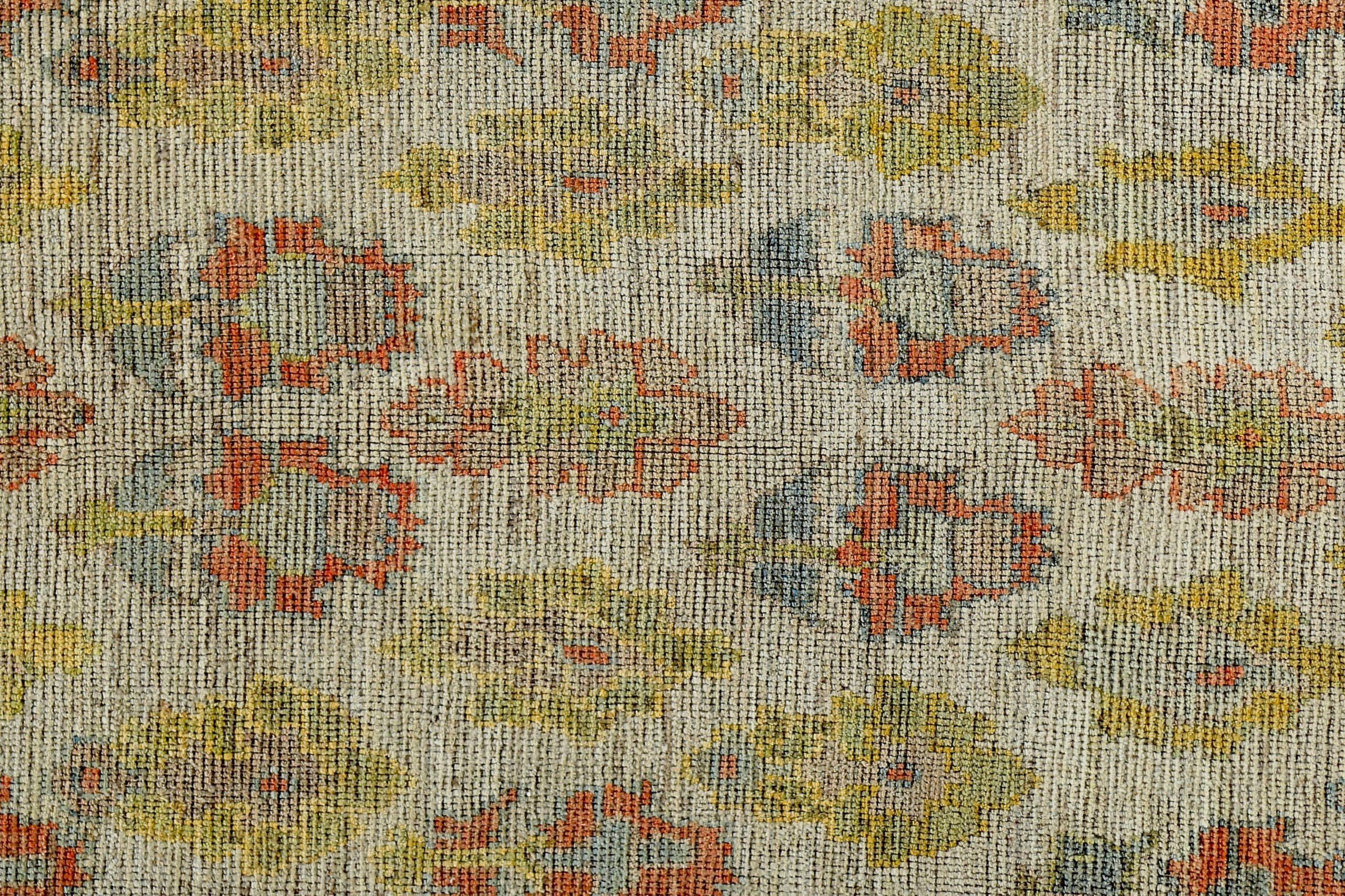 Asiatique Tapis de la collection rose persane vers 1990 - Laine vert ivoire rose - 89287 en vente