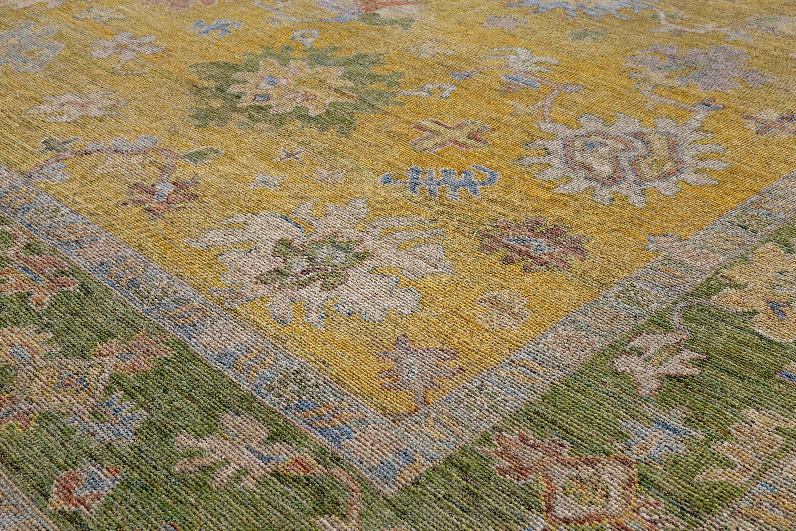 XX secolo Tappeti Persian Rose Collection'S Circa 1990 - Lana Verde Avorio Giallo - 89371 in vendita