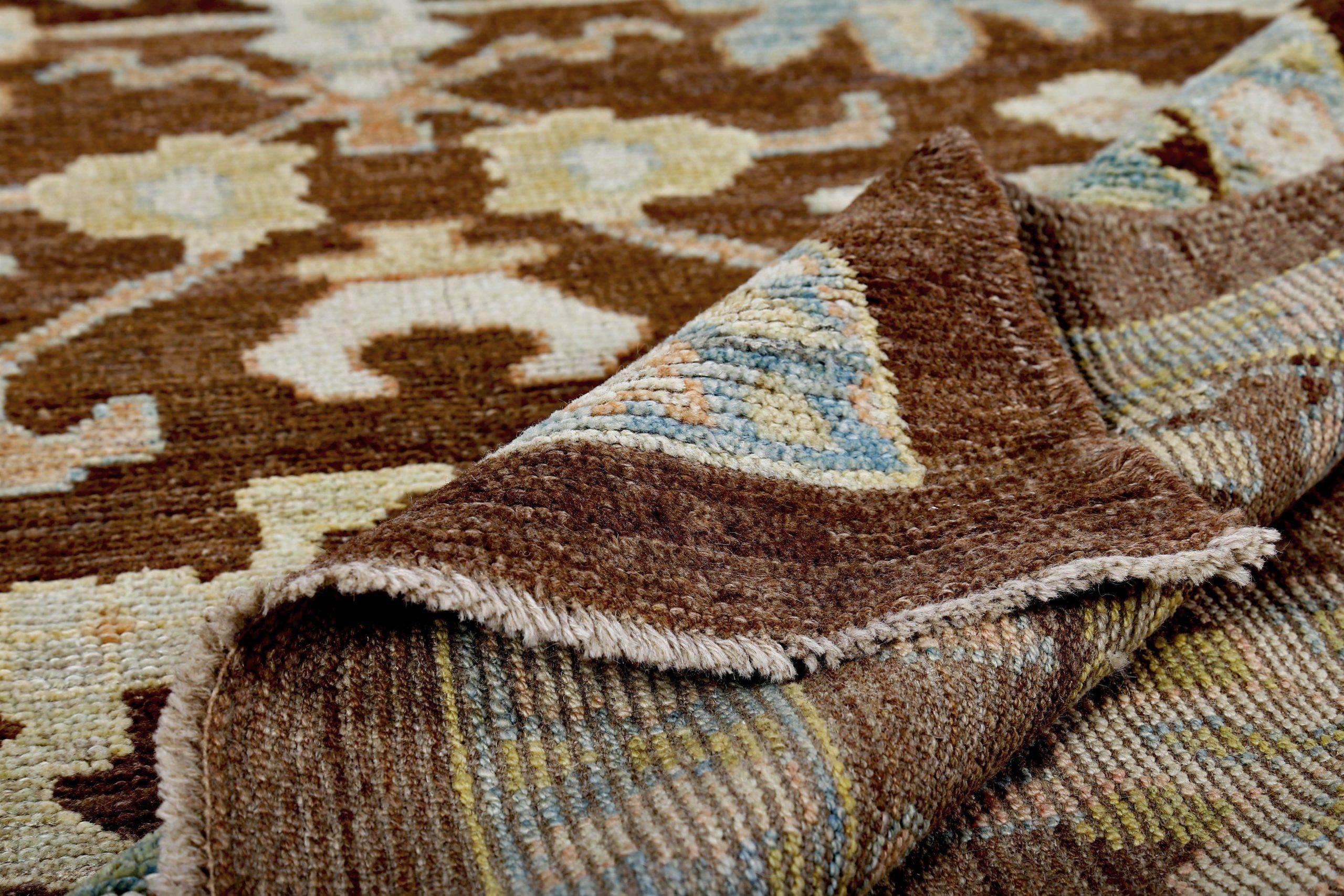 Tappeti Persian Rose Collection - Disegno in lana blu e marrone - 89267 In condizioni ottime in vendita a Dallas, TX
