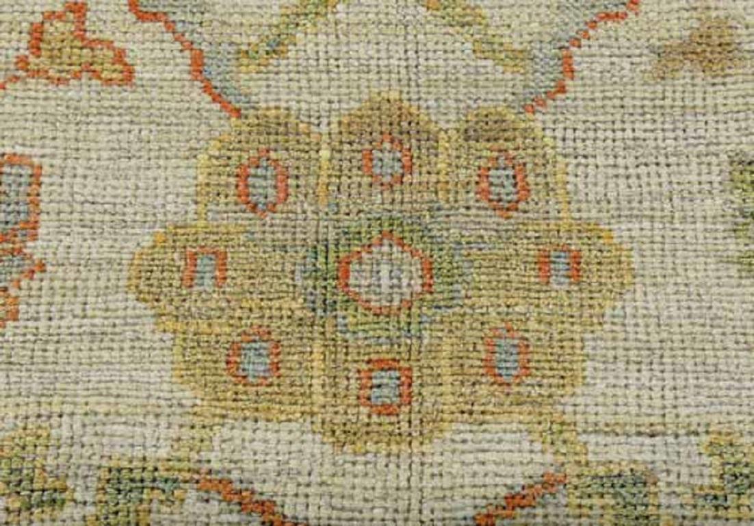 Persian Rose Kollektion Teppiche - Wolle Blau Grün Elfenbein - 89101 im Zustand „Hervorragend“ im Angebot in Dallas, TX
