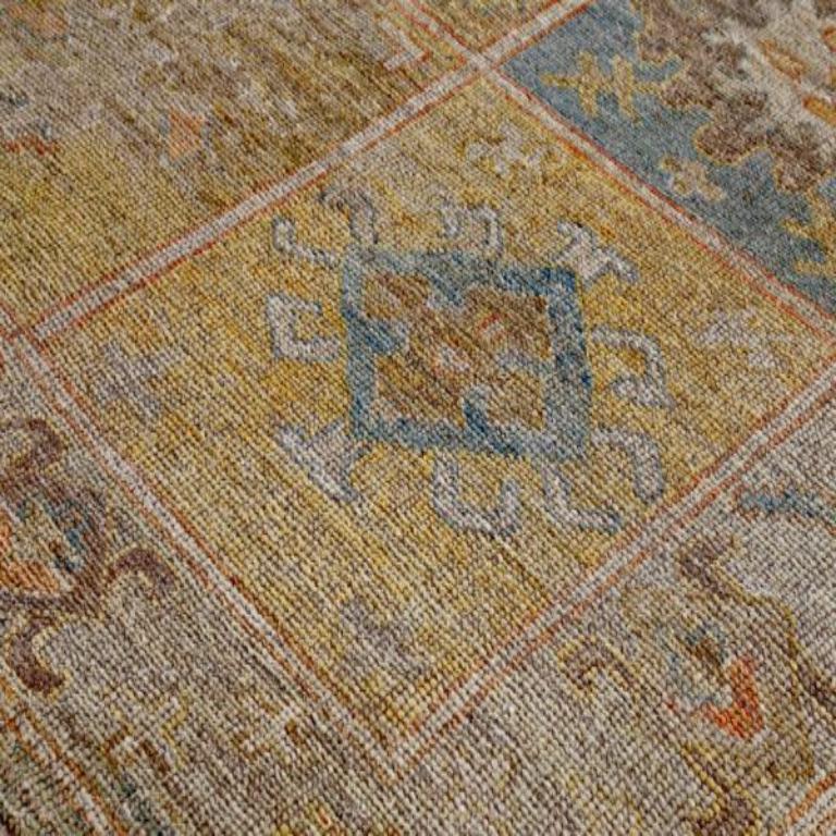 Persian Rose Kollektion Teppiche - Wolle Blau Grün Elfenbein - 89404 im Zustand „Hervorragend“ im Angebot in Dallas, TX