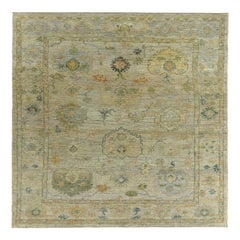 Tapis de la collection rose persane - Laine bleu vert orange - 89560