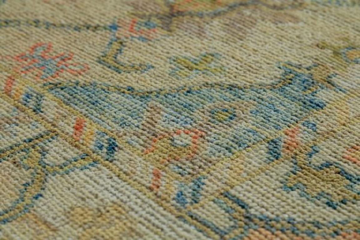 Irakien Tapis de la collection rose persane - Laine bleu ivoire jaune - 89238 en vente