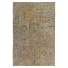 Persian Rose Collection Area Rugs - Wool Blue Ivory Yellow - 89504