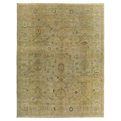 Tapis persan rose collection vers 1990 - Laine verte jaune - 89293