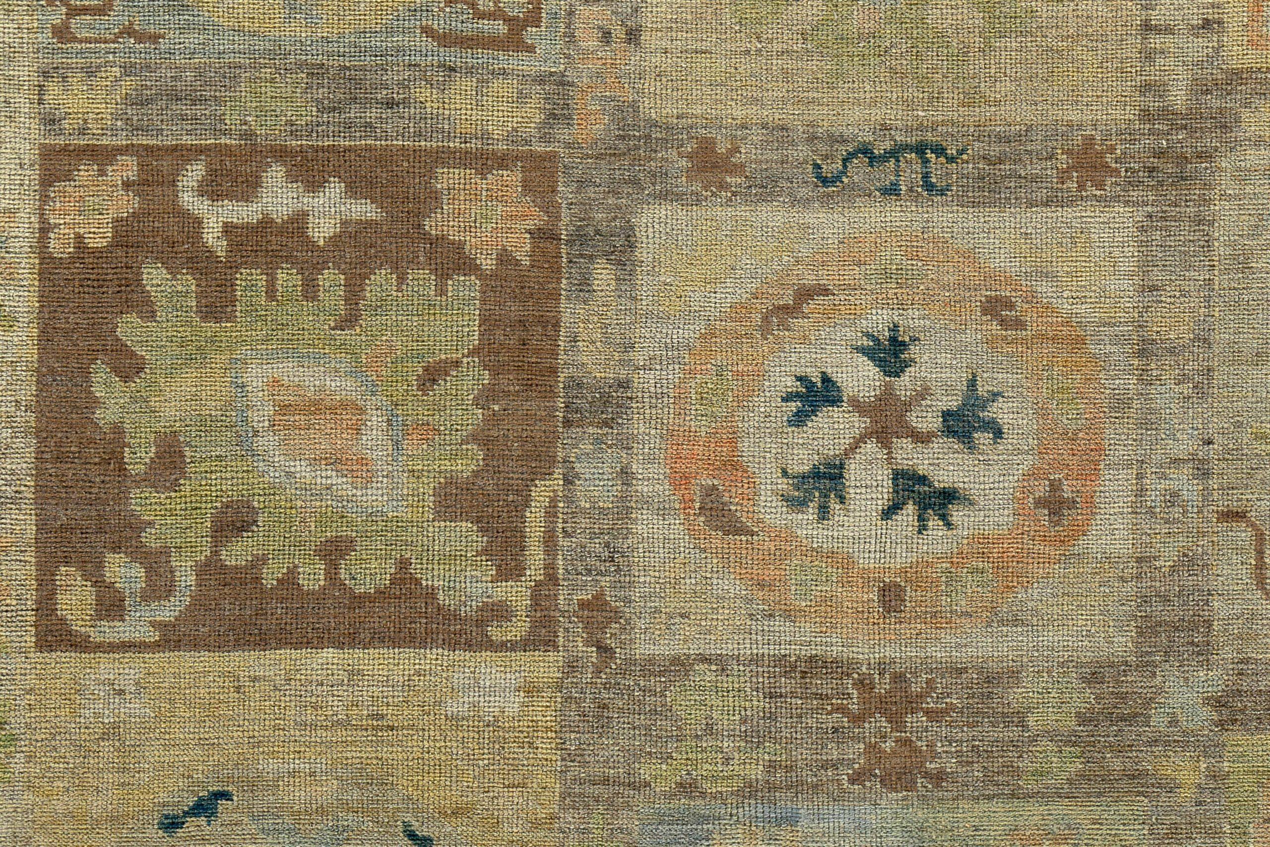 Asiatico Tappeto Persian Rose Collection's Over Size Circa 1990 - Lana Blu Verde Avorio - 89562 in vendita
