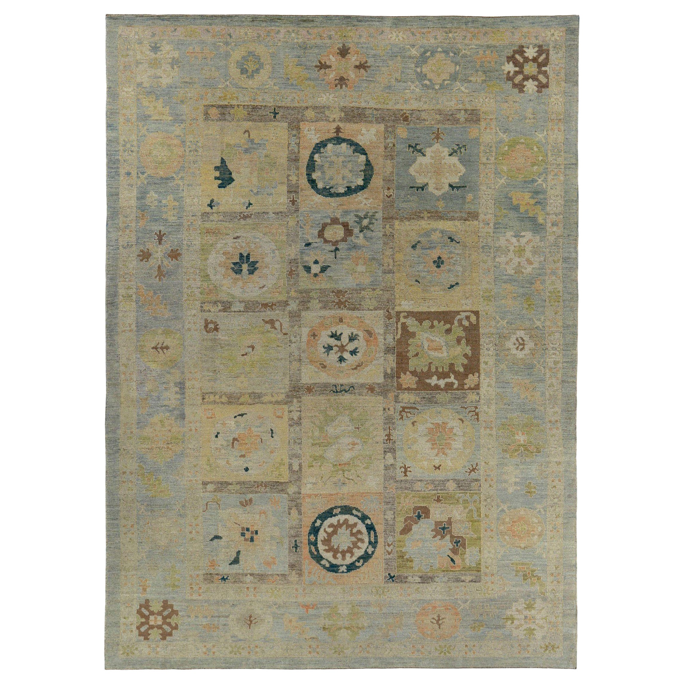 Tappeto Persian Rose Collection's Over Size Circa 1990 - Lana Blu Verde Avorio - 89562