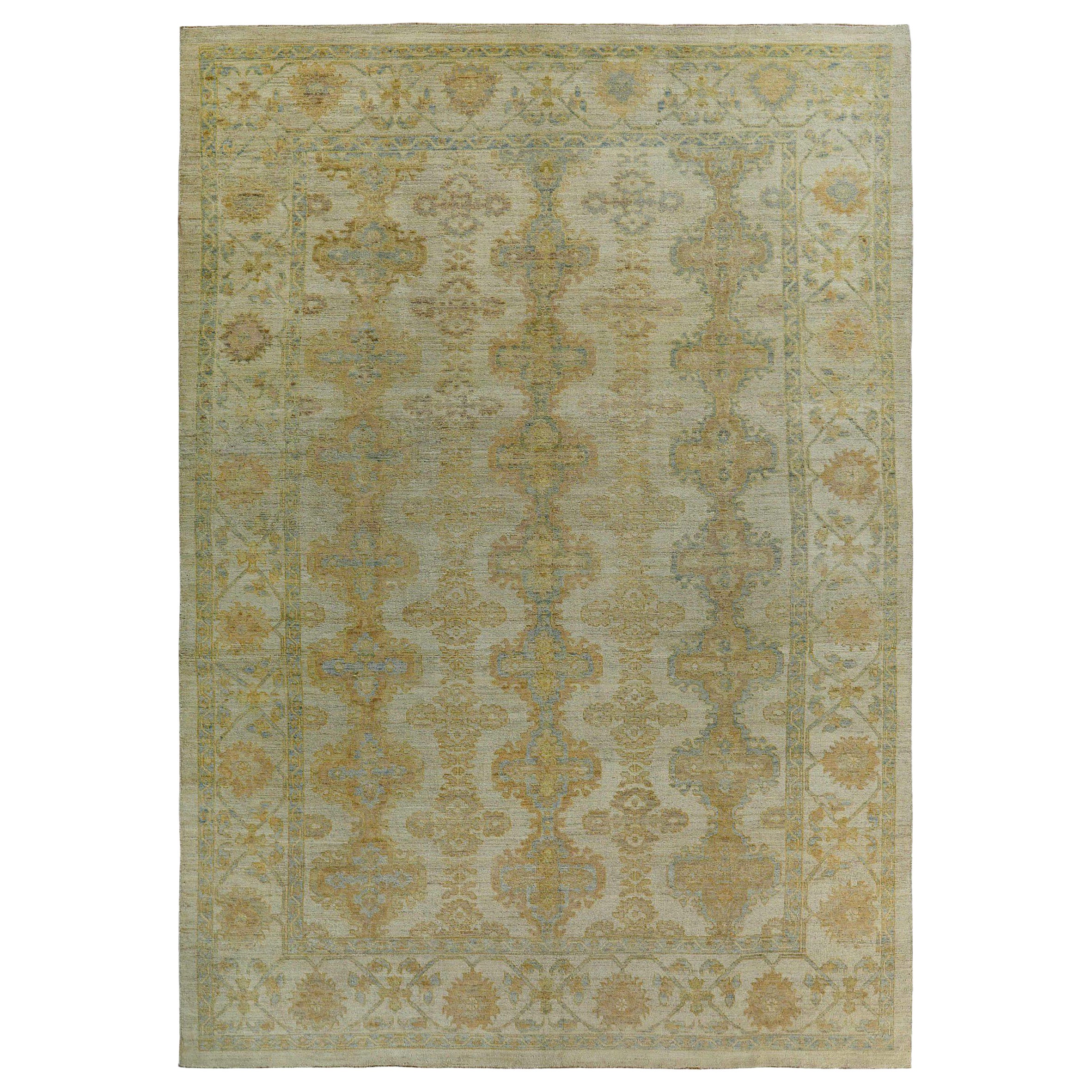 Tappeto Persian Rose Collection Over Size Circa 1990 - Lana Blu Giallo - 89130
