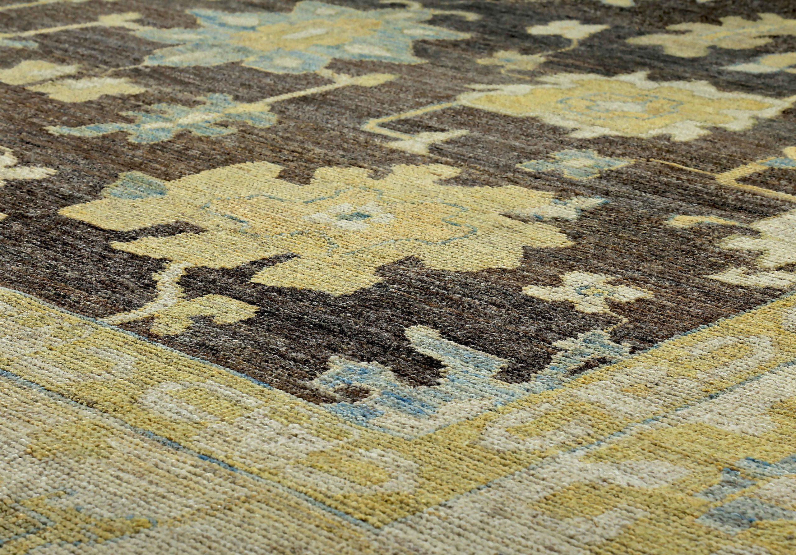 Asiatico Tappeto Persian Rose Collection's Over Size Circa 1990 - Lana Marrone Verde - 89089 in vendita