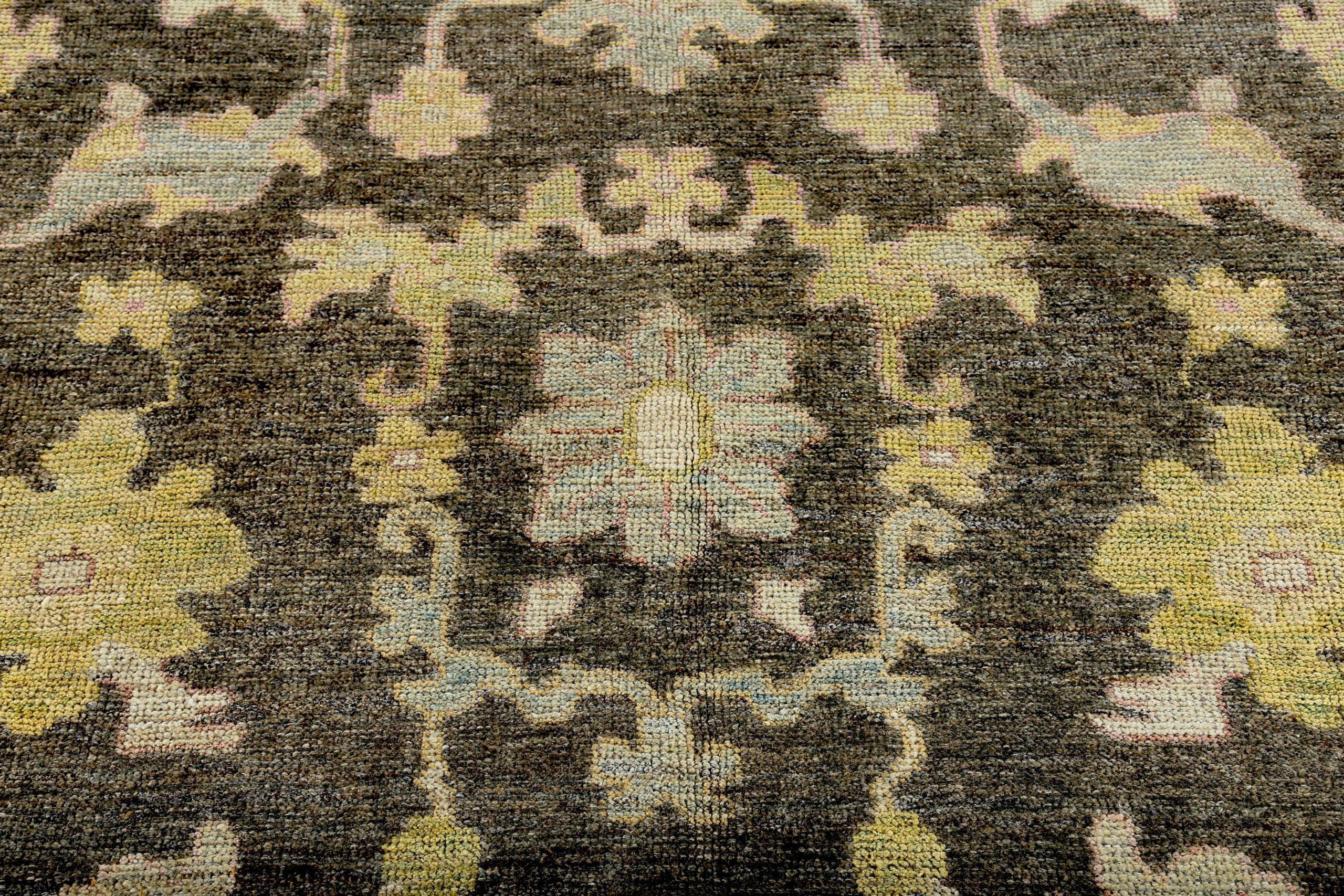 Asiatico Tappeto Persian Rose Collection's Over Size Circa 1990 - Lana Marrone Verde - 89318 in vendita